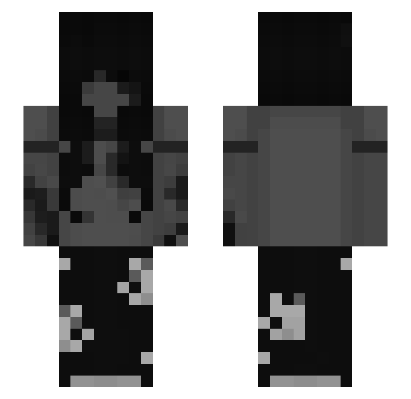 Sc0w Minecraft skin, front and back view