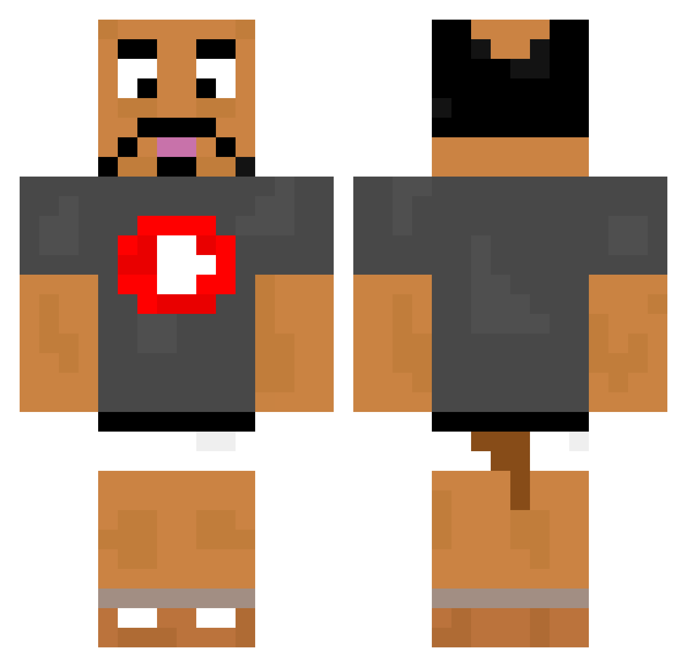 AggressiveButter Minecraft skin, front and back view