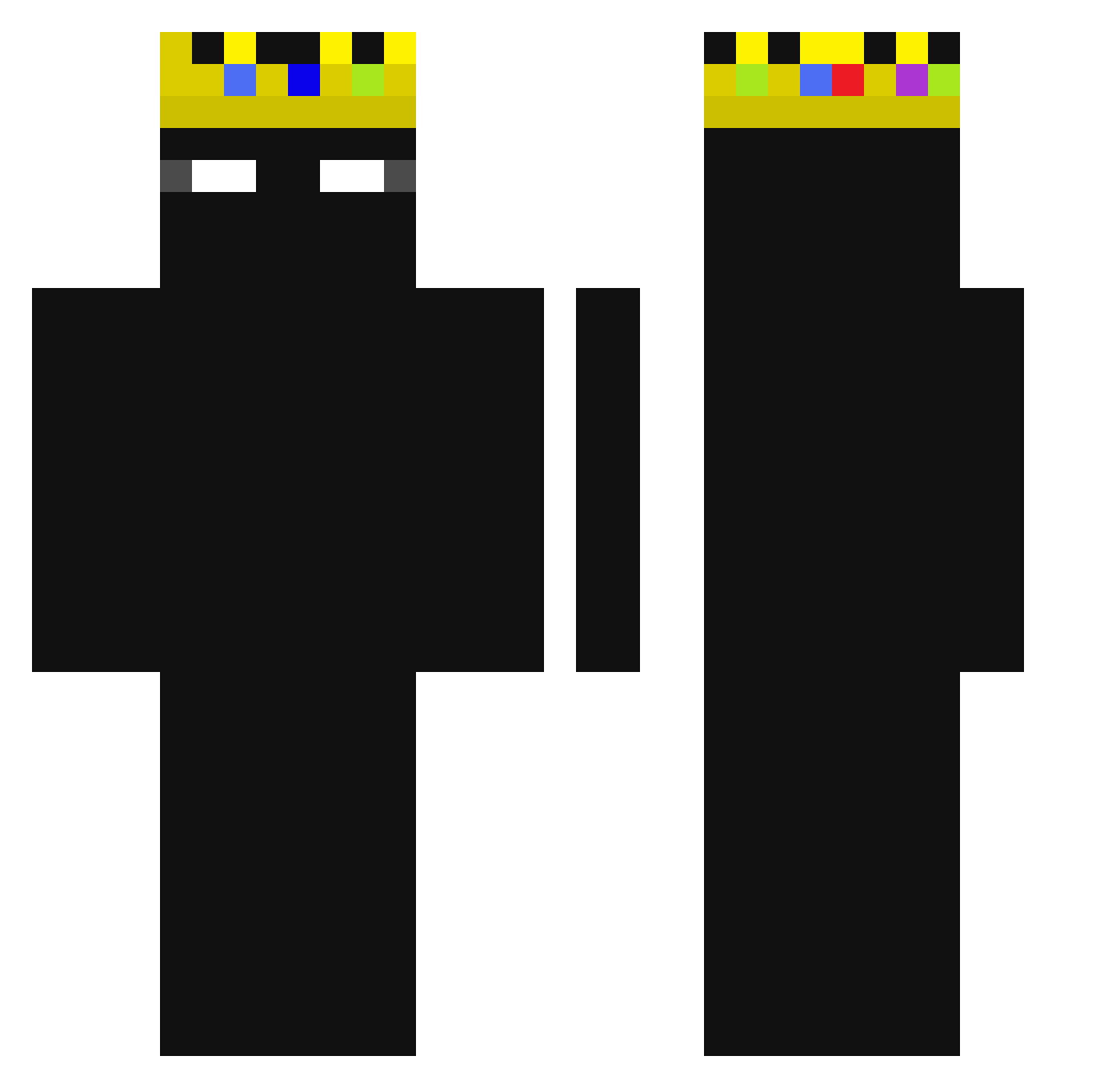 Juz_playz Minecraft skin, front and back view