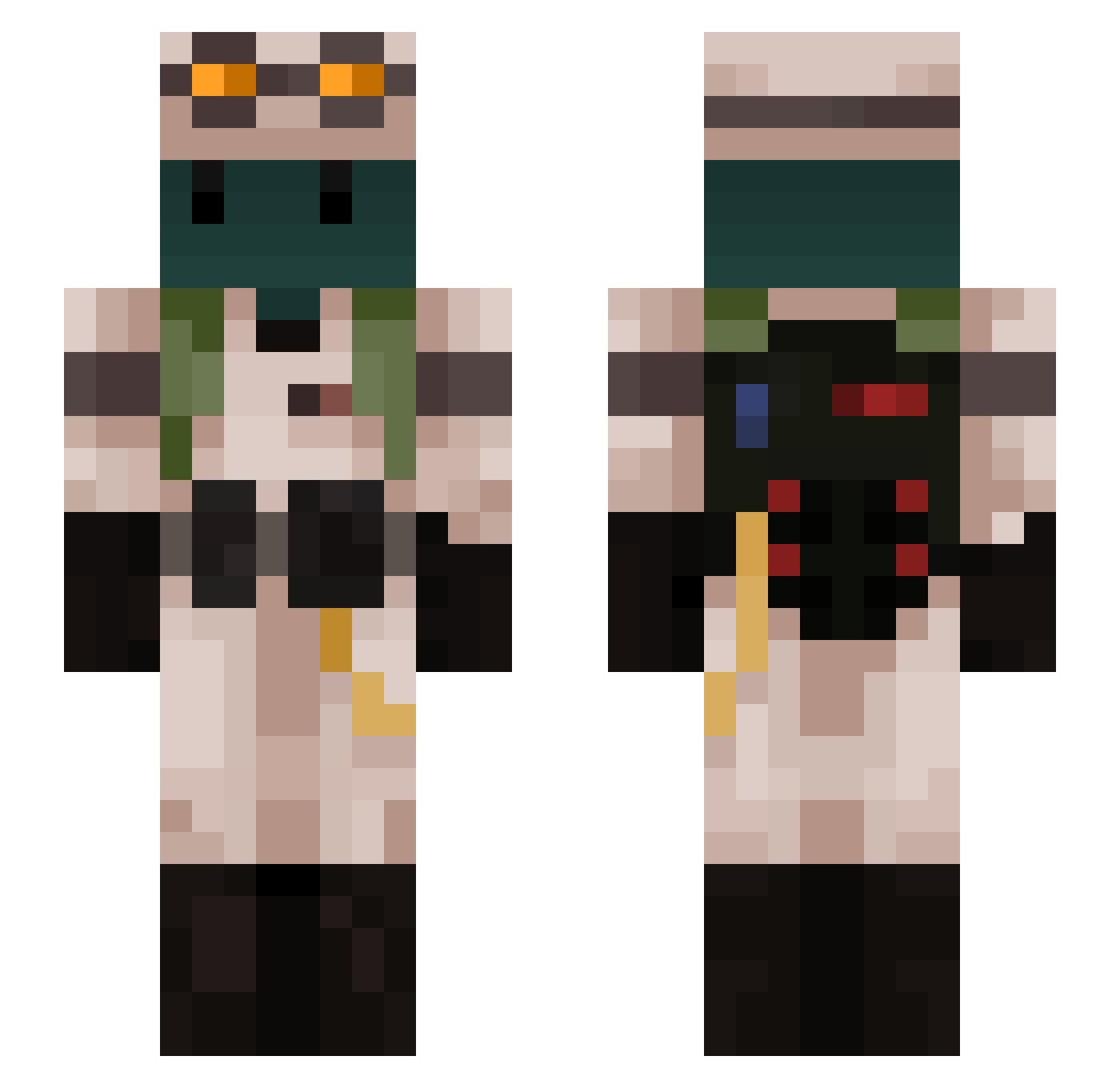 sxbitzer Minecraft skin, front and back view