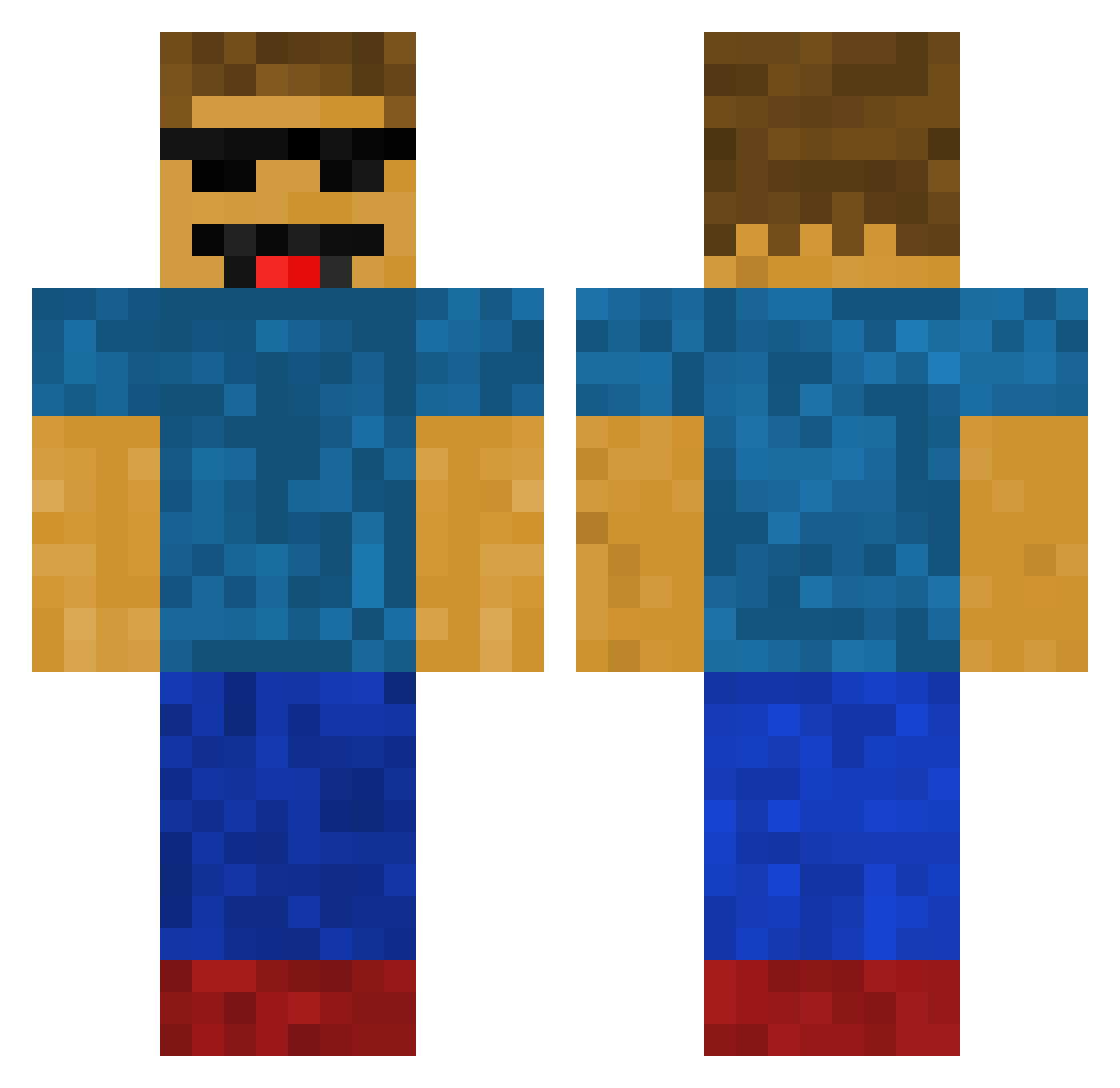 UPGREDT Minecraft skin, front and back view