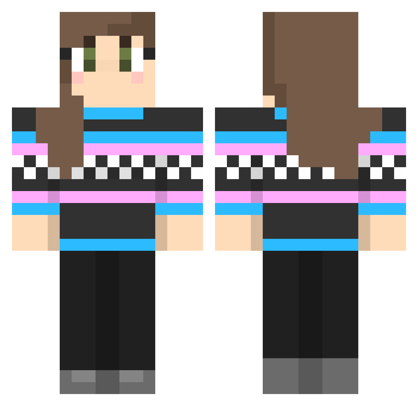 Tactical_Slime Minecraft skin, front and back view