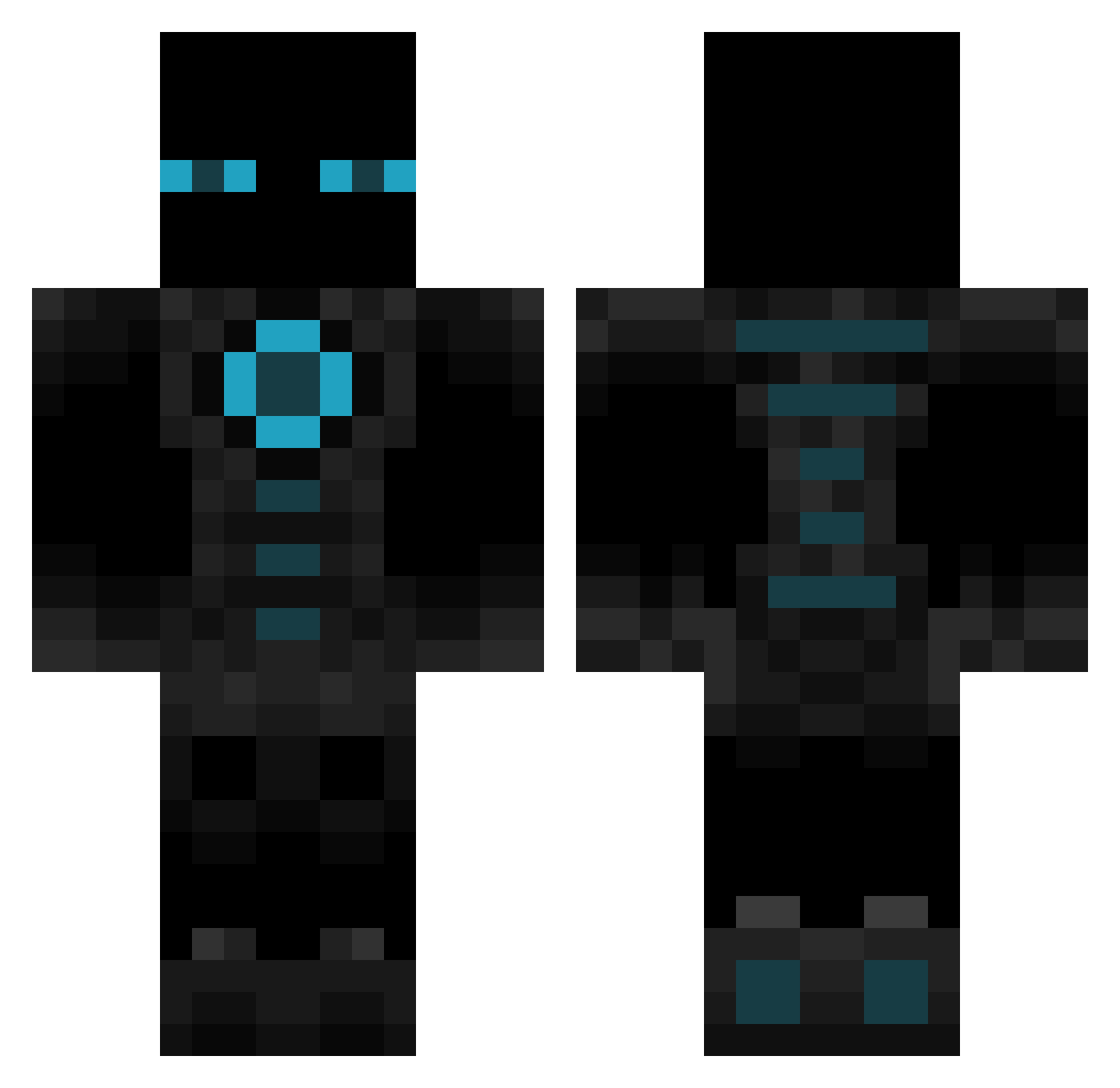 TacticalSlyme Minecraft skin, front and back view