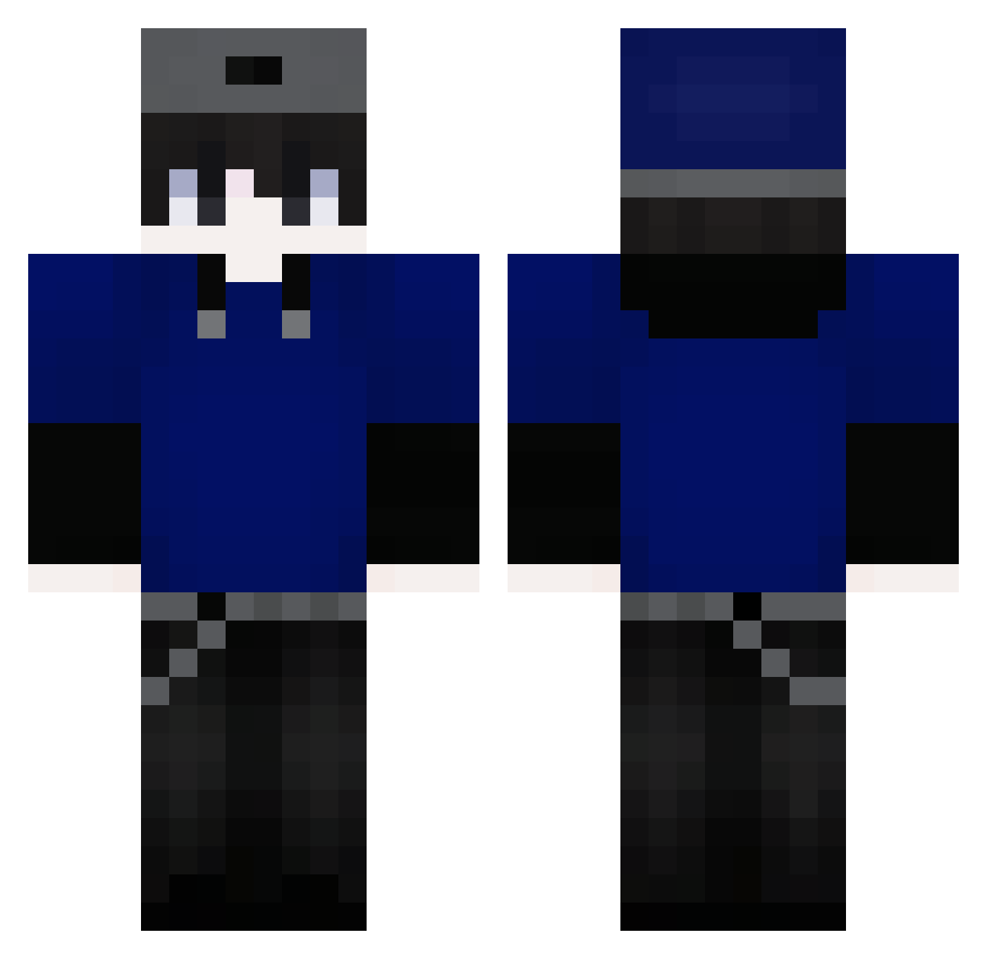 s0ixEr Minecraft skin, front and back view