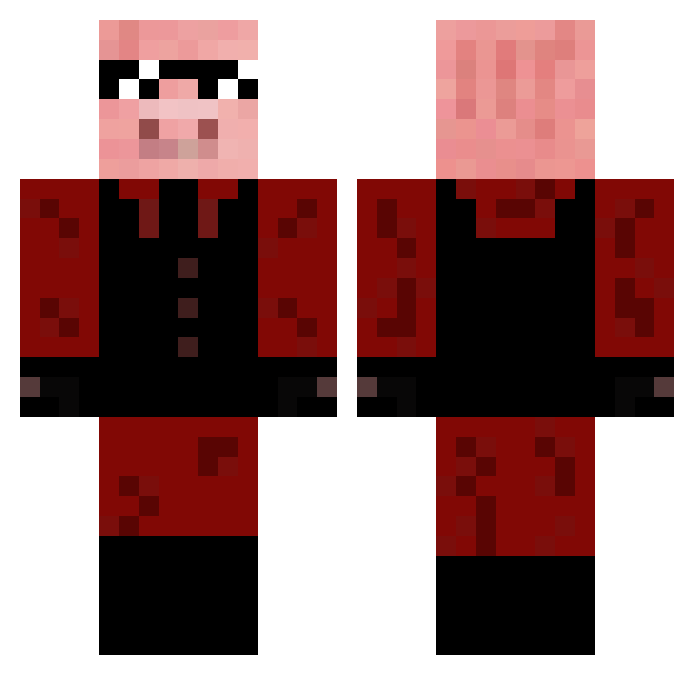 spacepiglord Minecraft skin, front and back view
