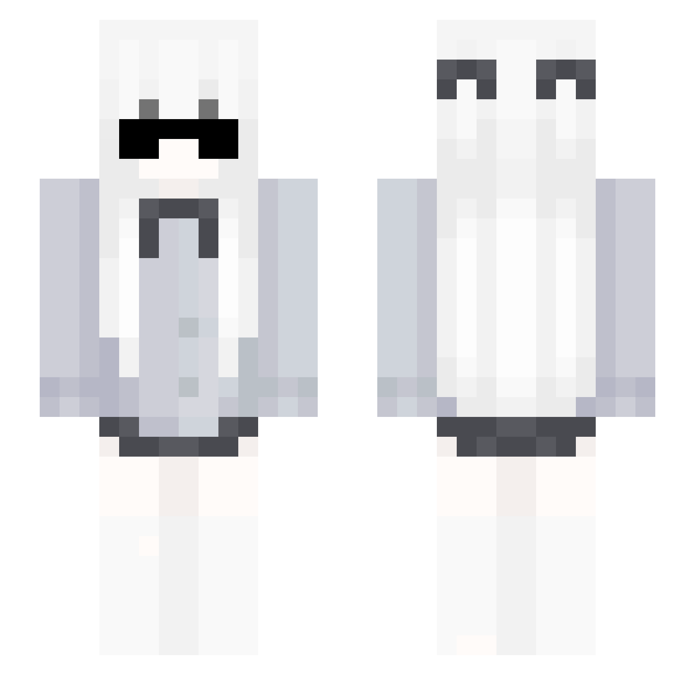 sheds Minecraft skin, front and back view
