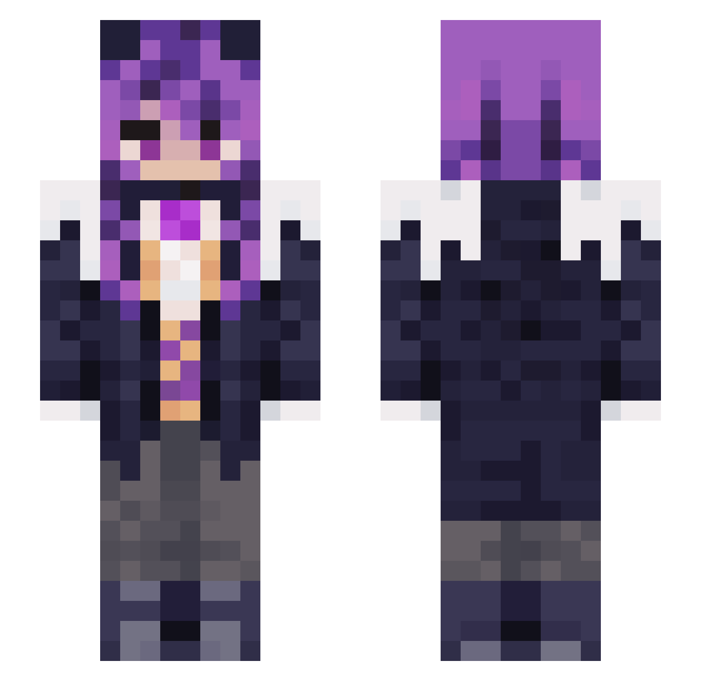 Rustyuu Minecraft skin, front and back view