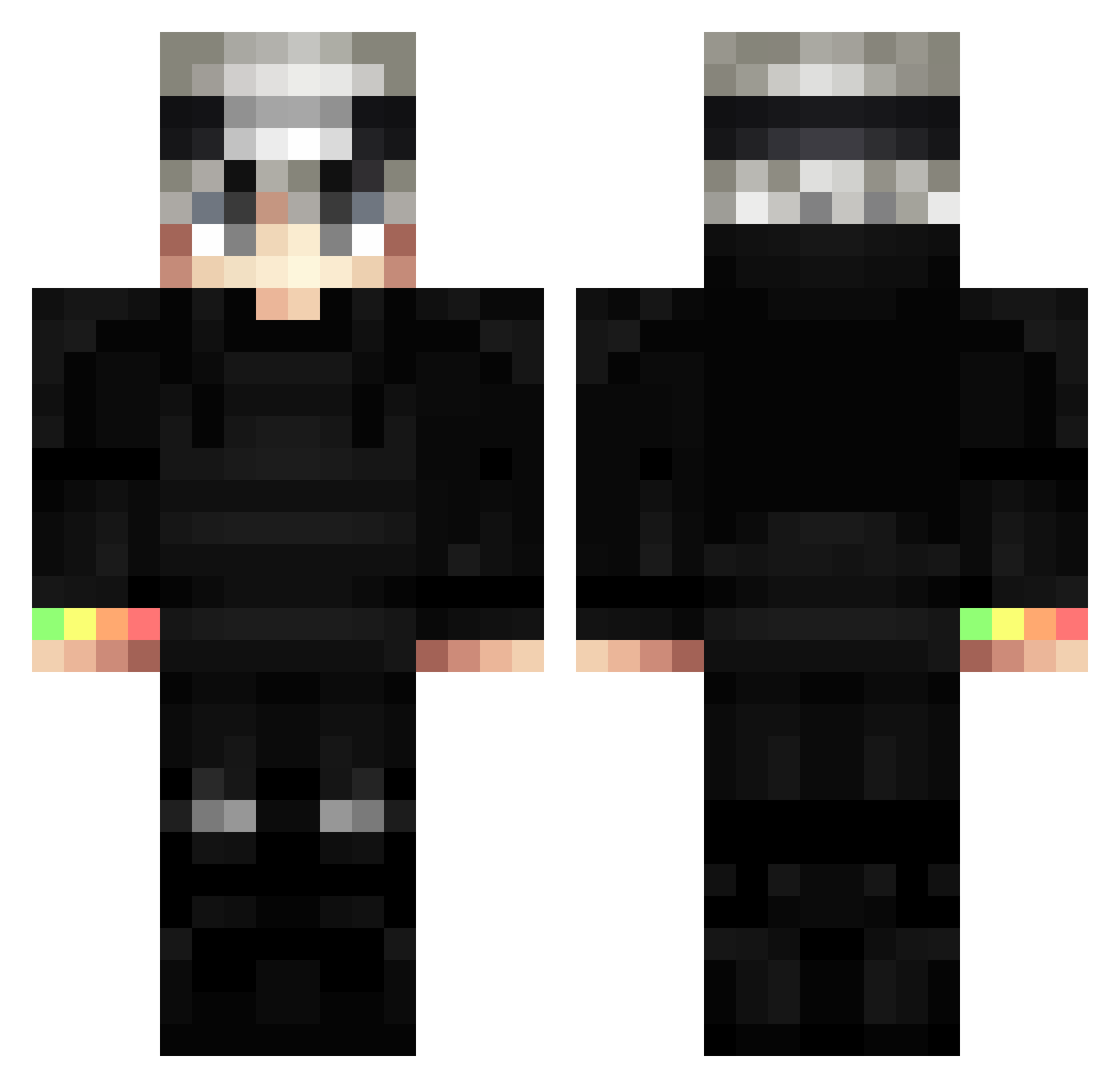 XxPro_PvPxX Minecraft skin, front and back view
