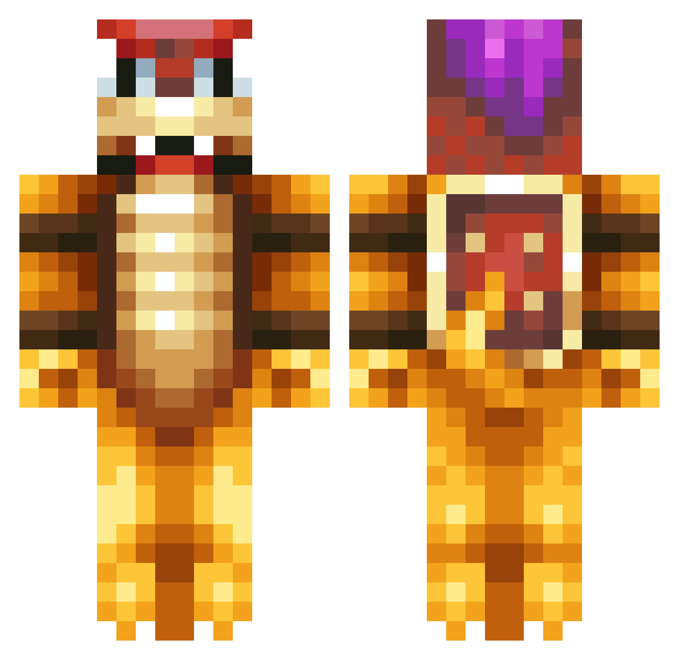 oiuyt Minecraft skin, front and back view