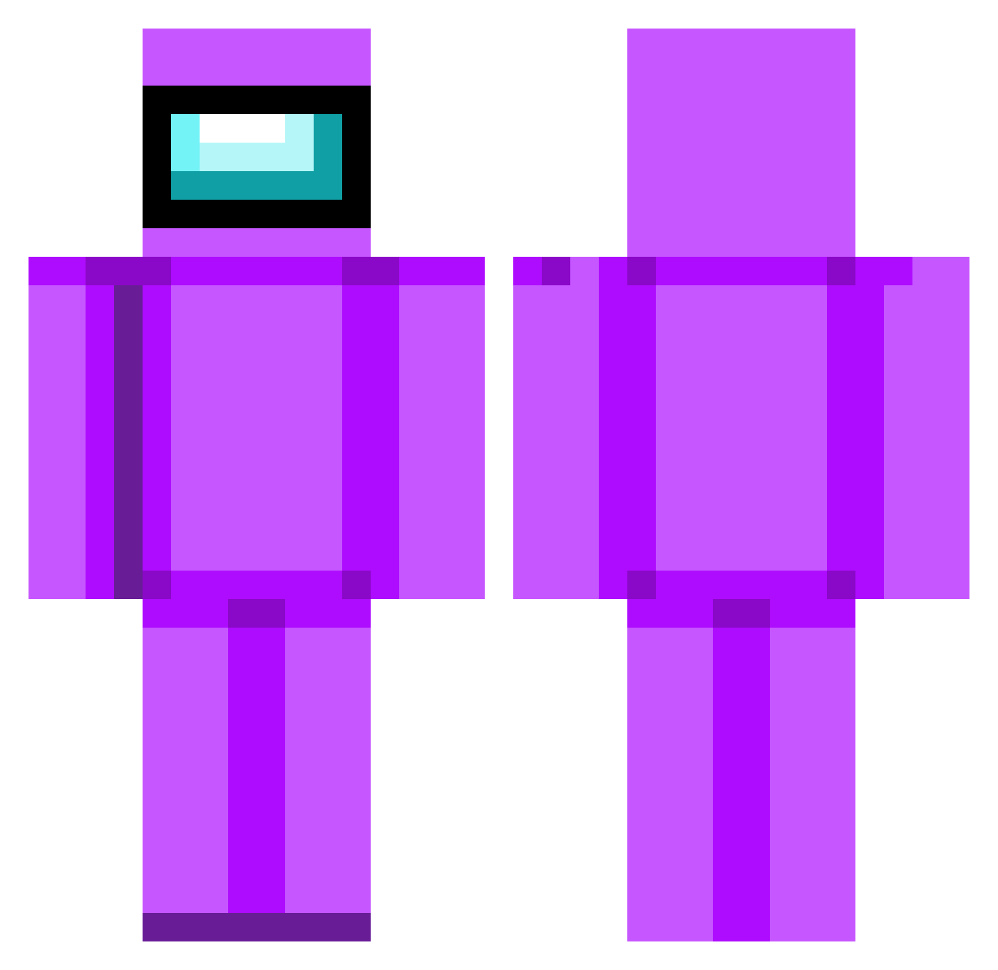 sussyisla Minecraft skin, front and back view