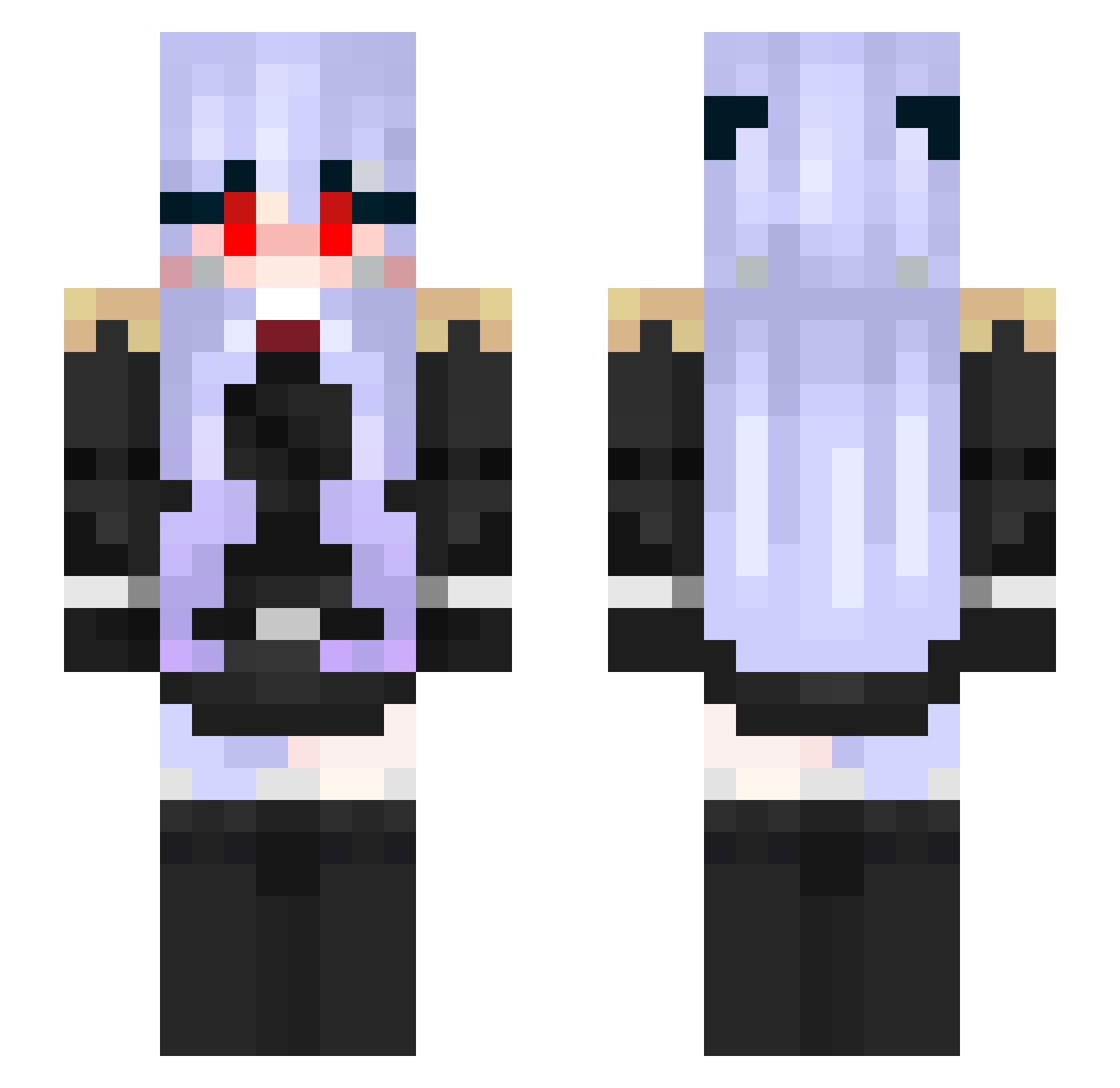 Mistraell Minecraft skin, front and back view