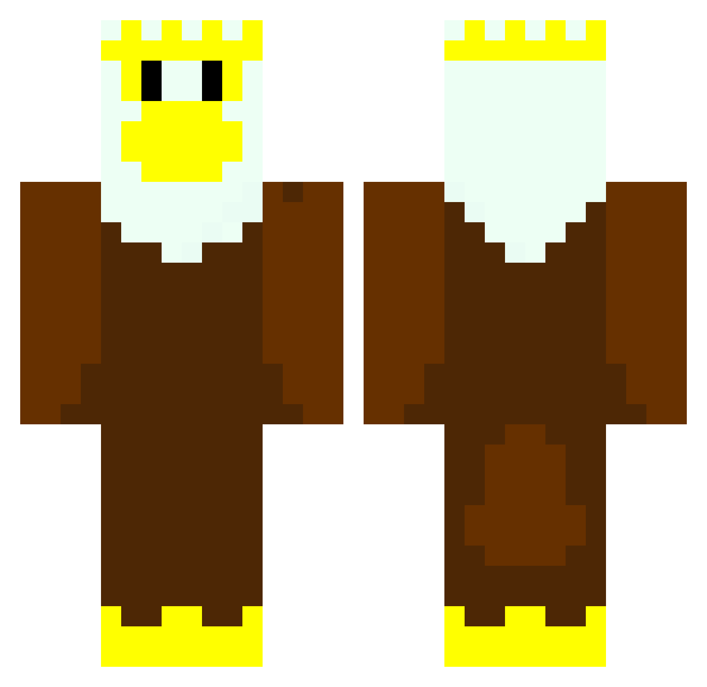 EagleKinq Minecraft skin, front and back view