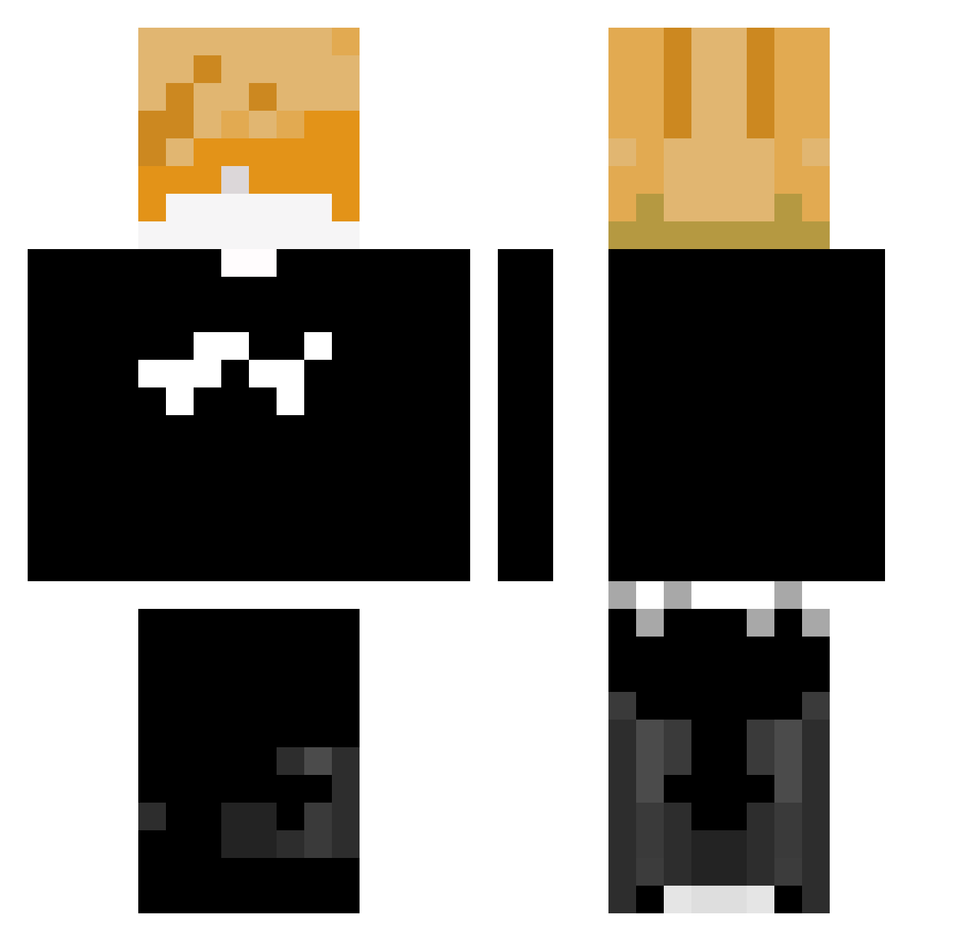 potey133 Minecraft skin, front and back view