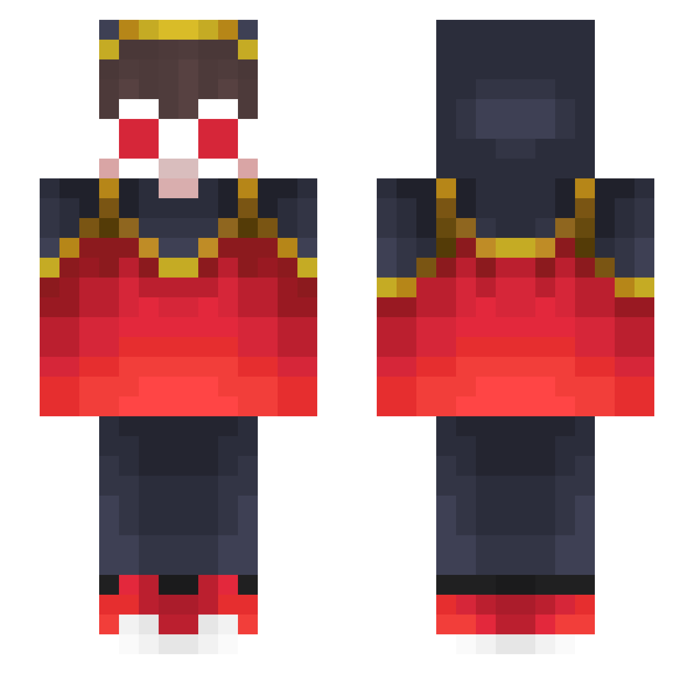 XCroiix Minecraft skin, front and back view