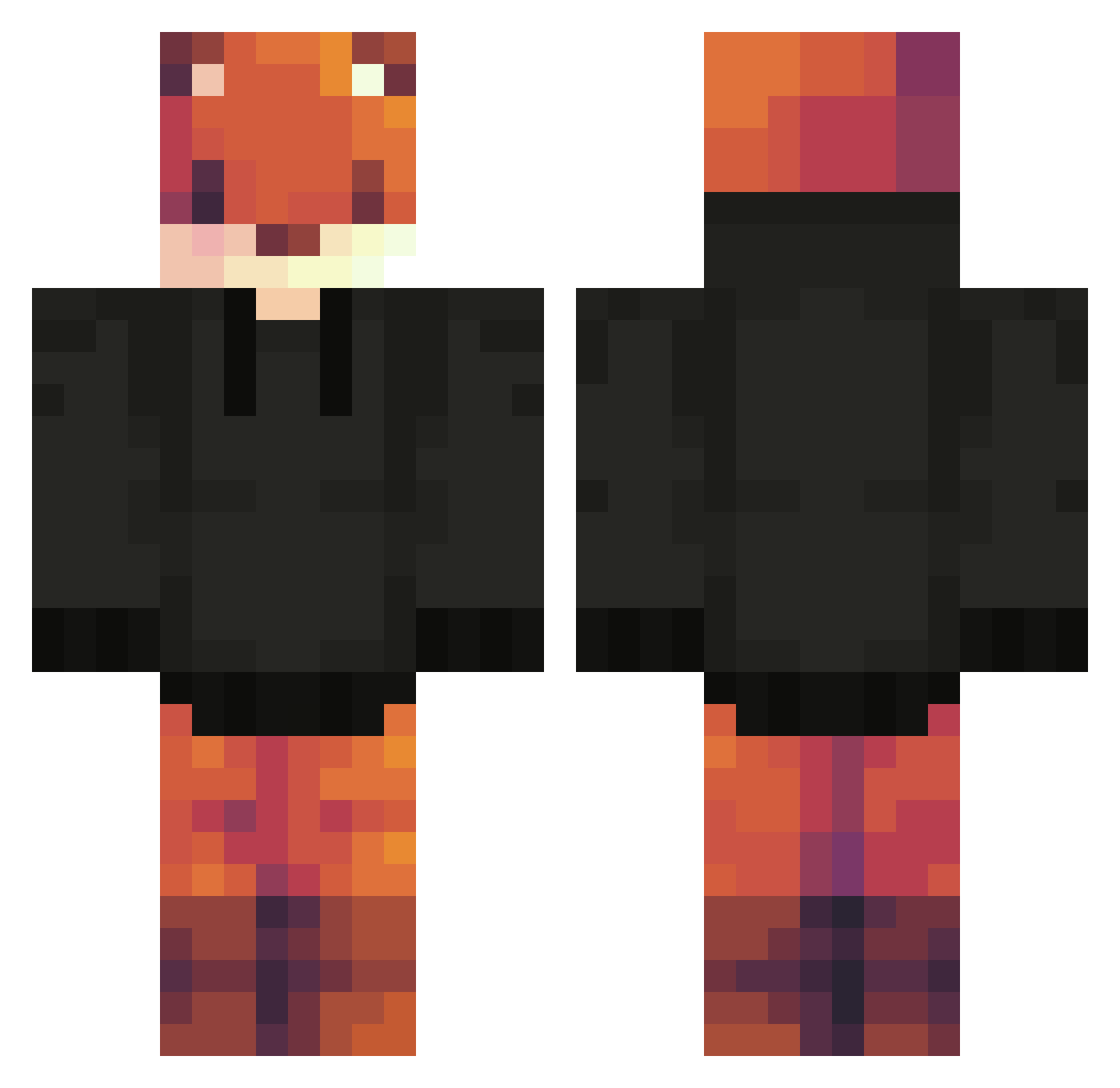 Teache Minecraft skin, front and back view
