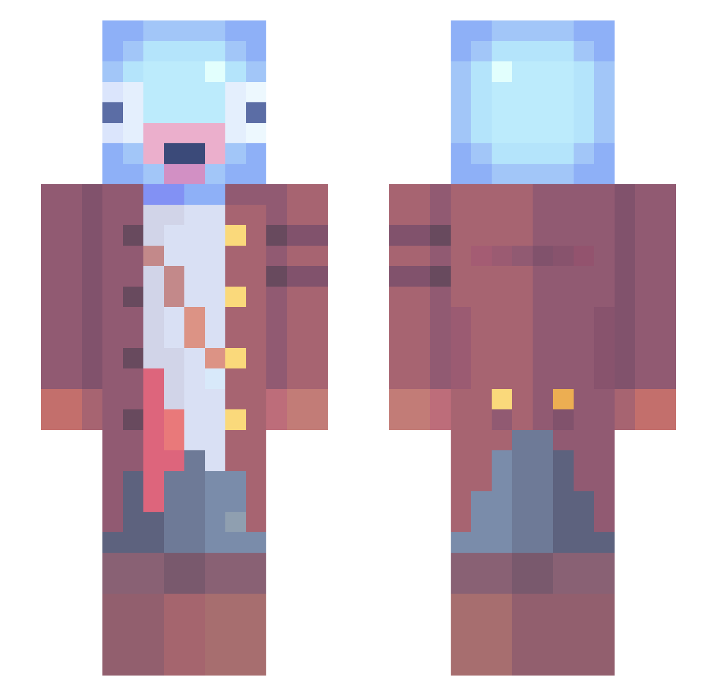 Phill Minecraft skin, front and back view