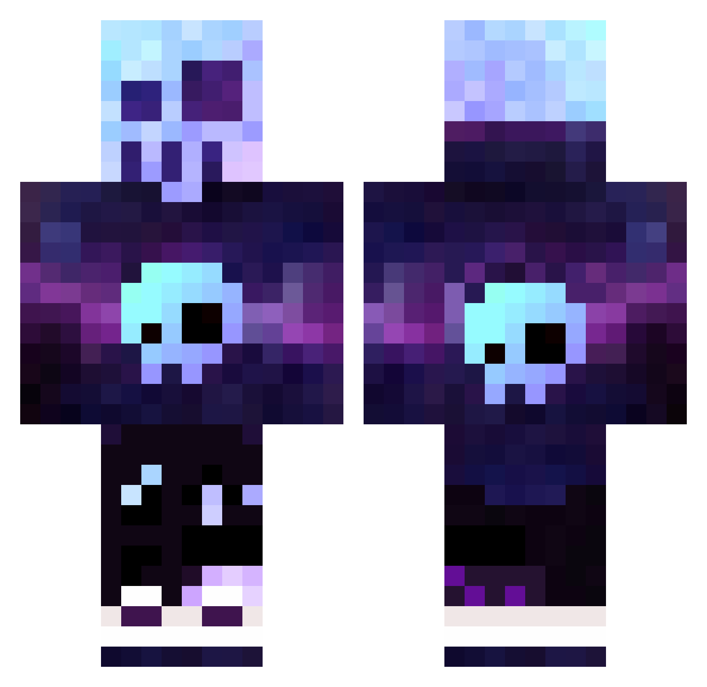 SebaCharls Minecraft skin, front and back view