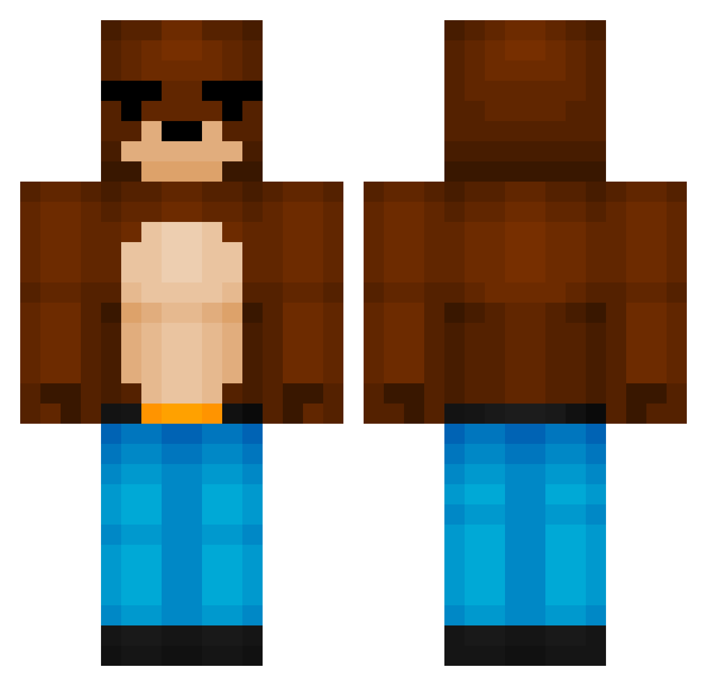 Petgoats Minecraft skin, front and back view