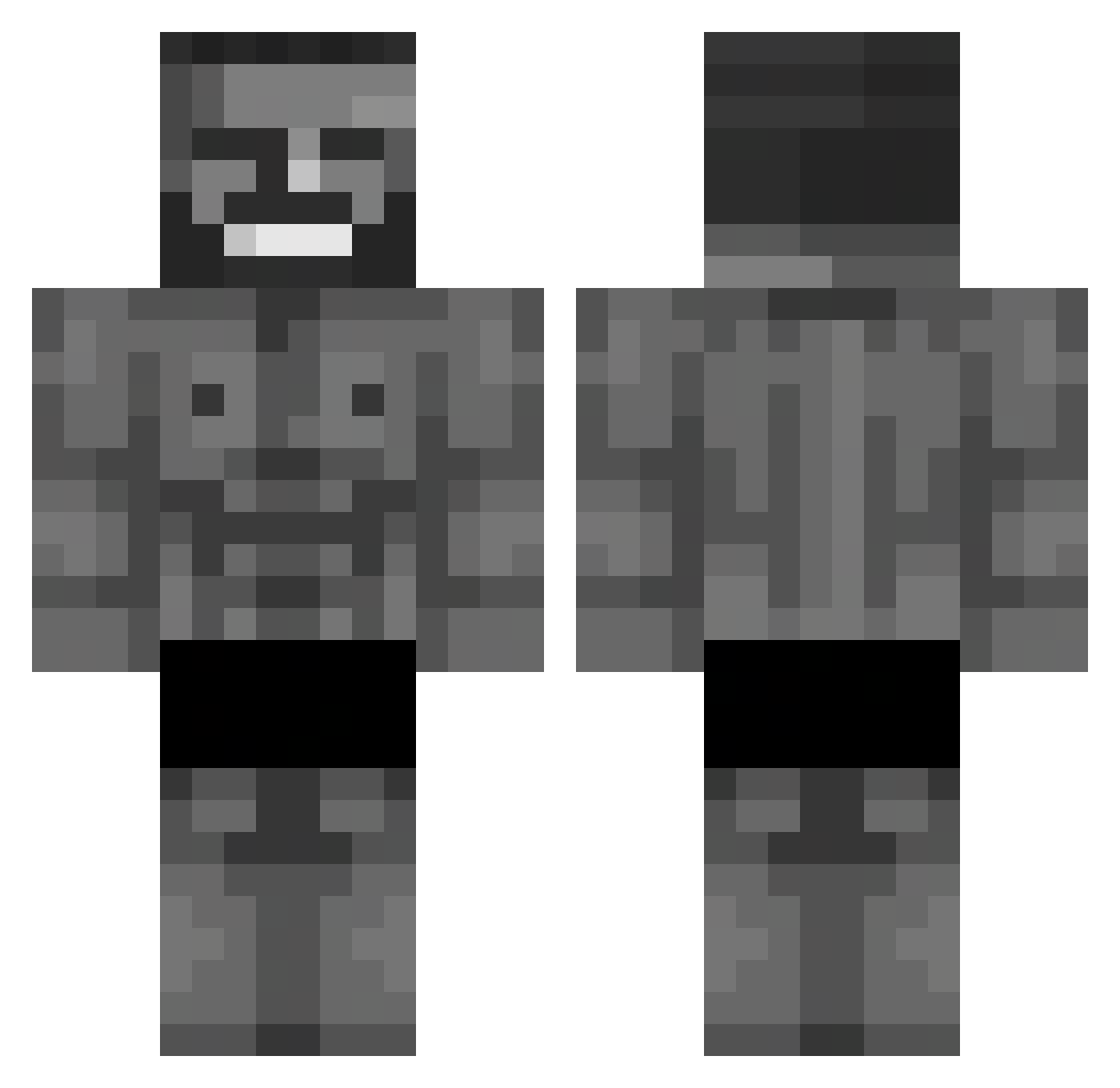 Asreat Minecraft skin, front and back view