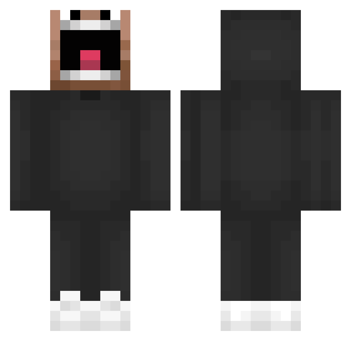Axeelz Minecraft skin, front and back view