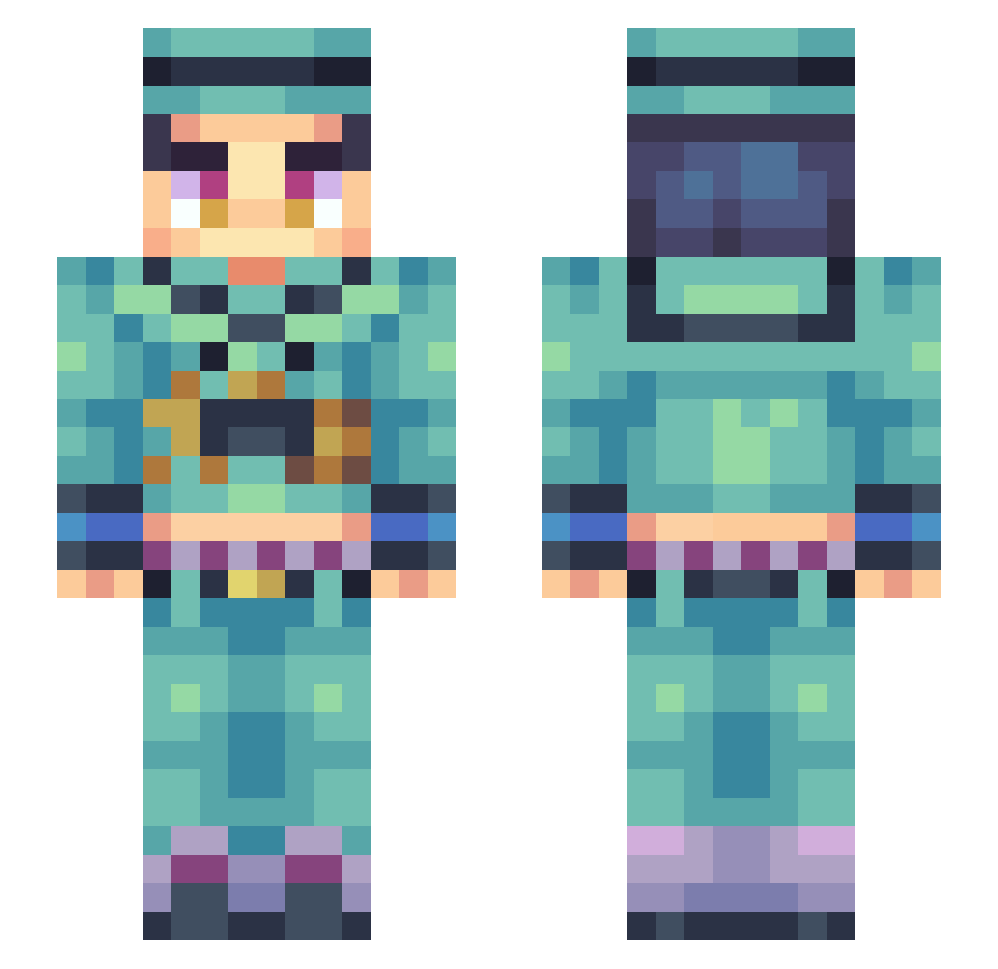 ChaoticLee Minecraft skin, front and back view