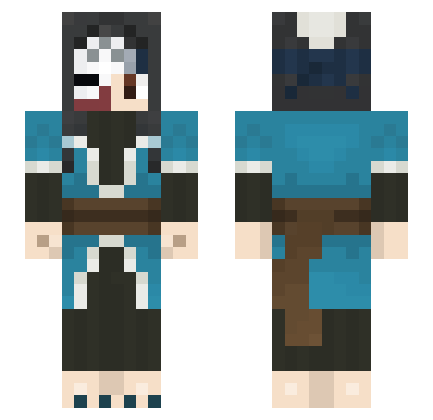 Ak4nekatsu Minecraft skin, front and back view