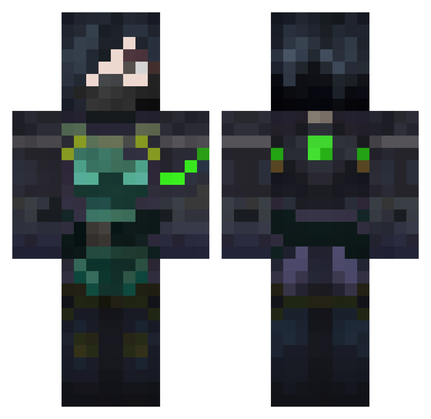 PabloEscobarrrrr Minecraft skin, front and back view
