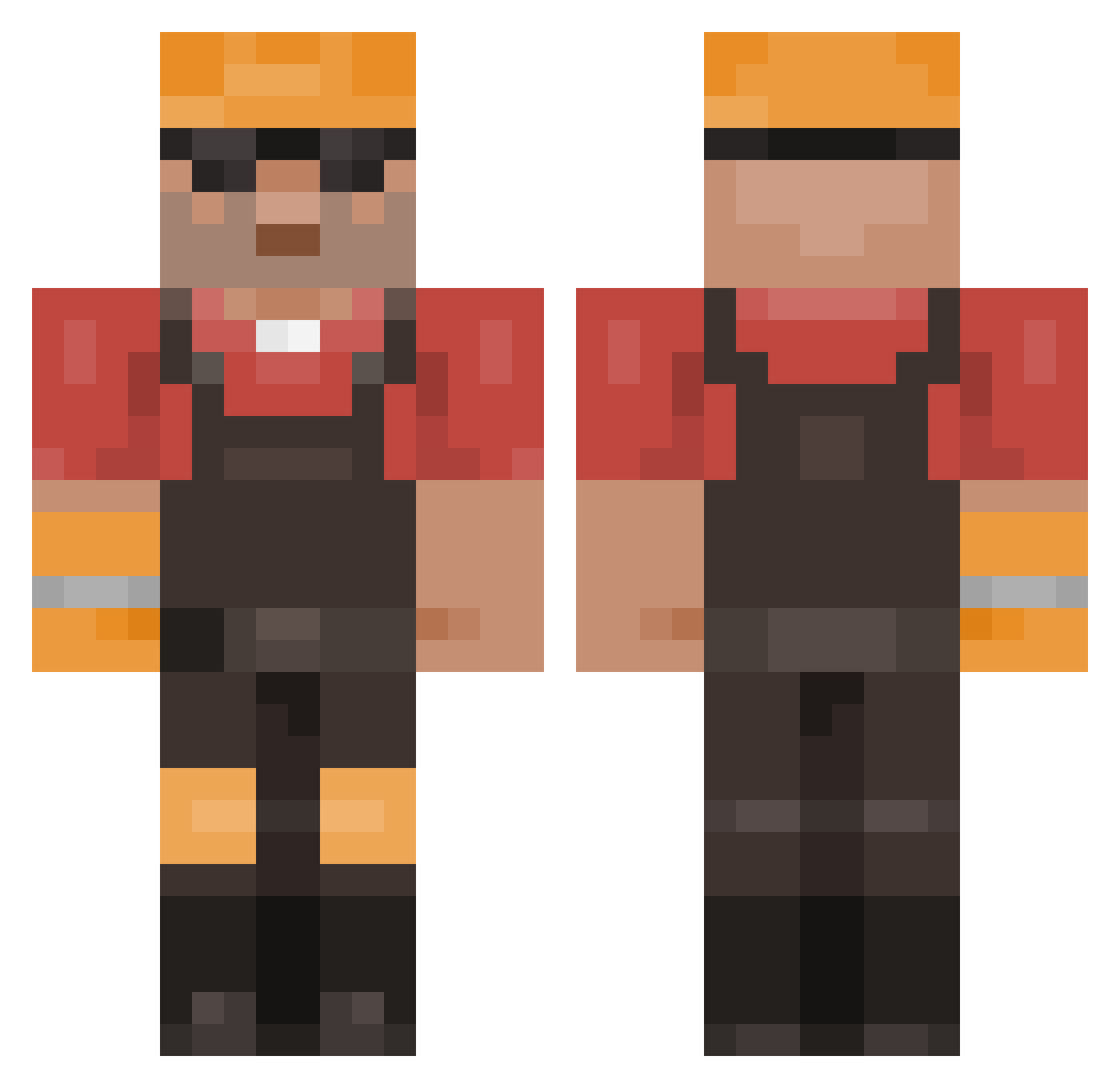 RedstoneGamer57 Minecraft skin, front and back view