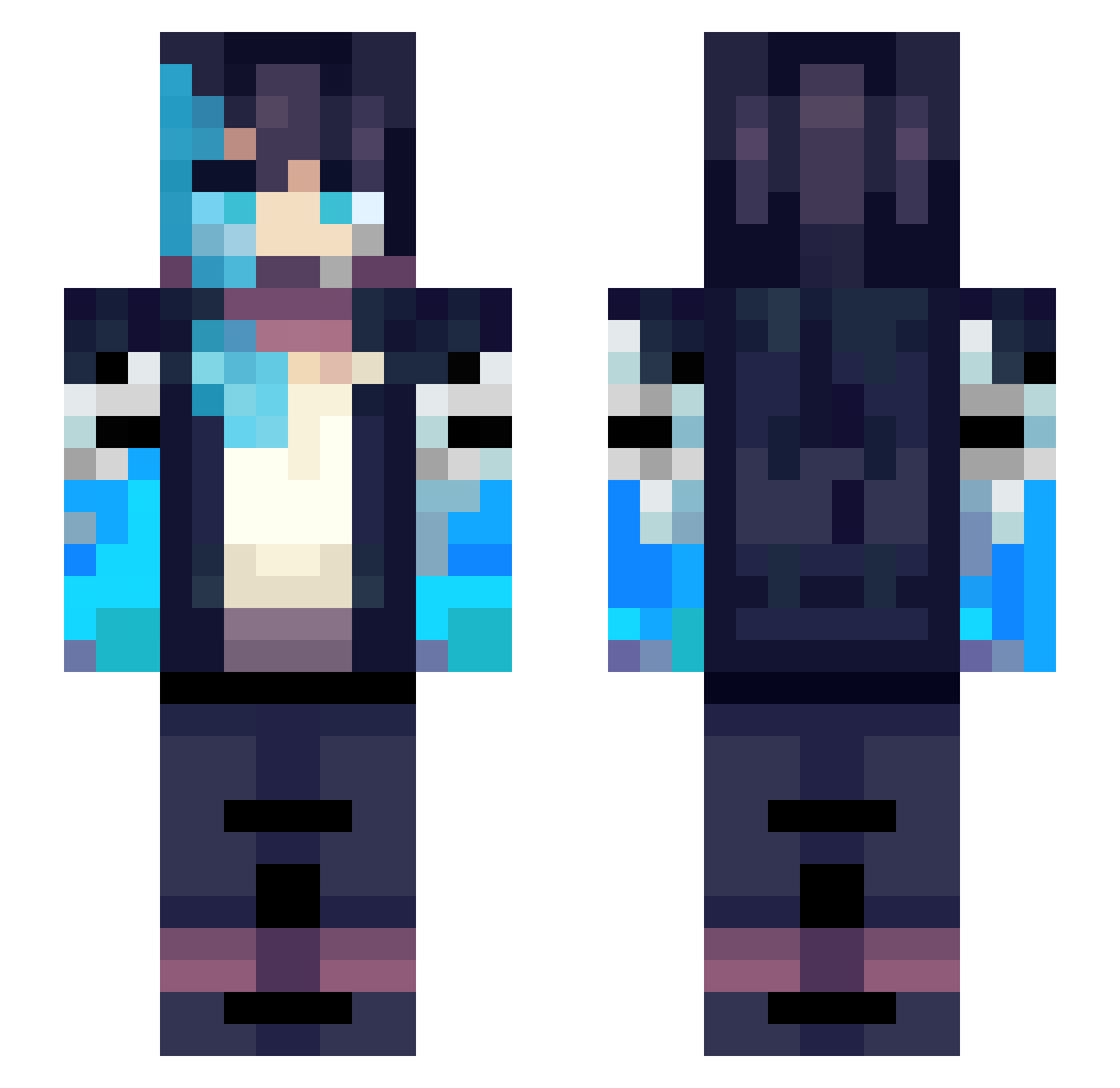 lExitium Minecraft skin, front and back view