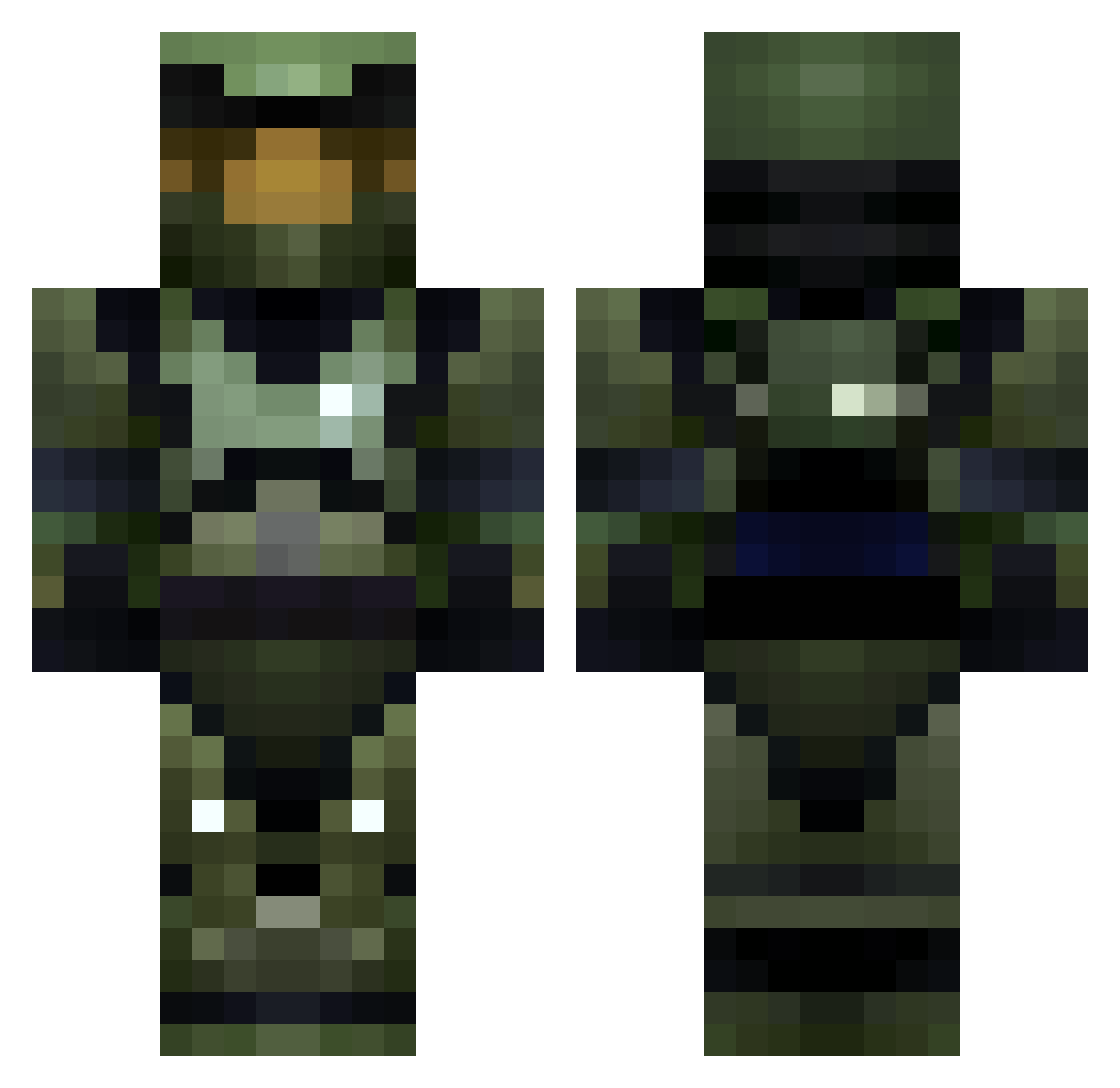 Getschlagen Minecraft skin, front and back view