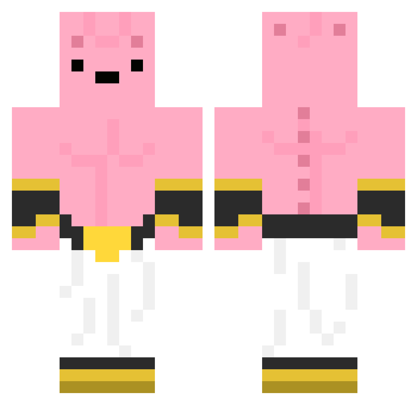 Rulec Minecraft skin, front and back view