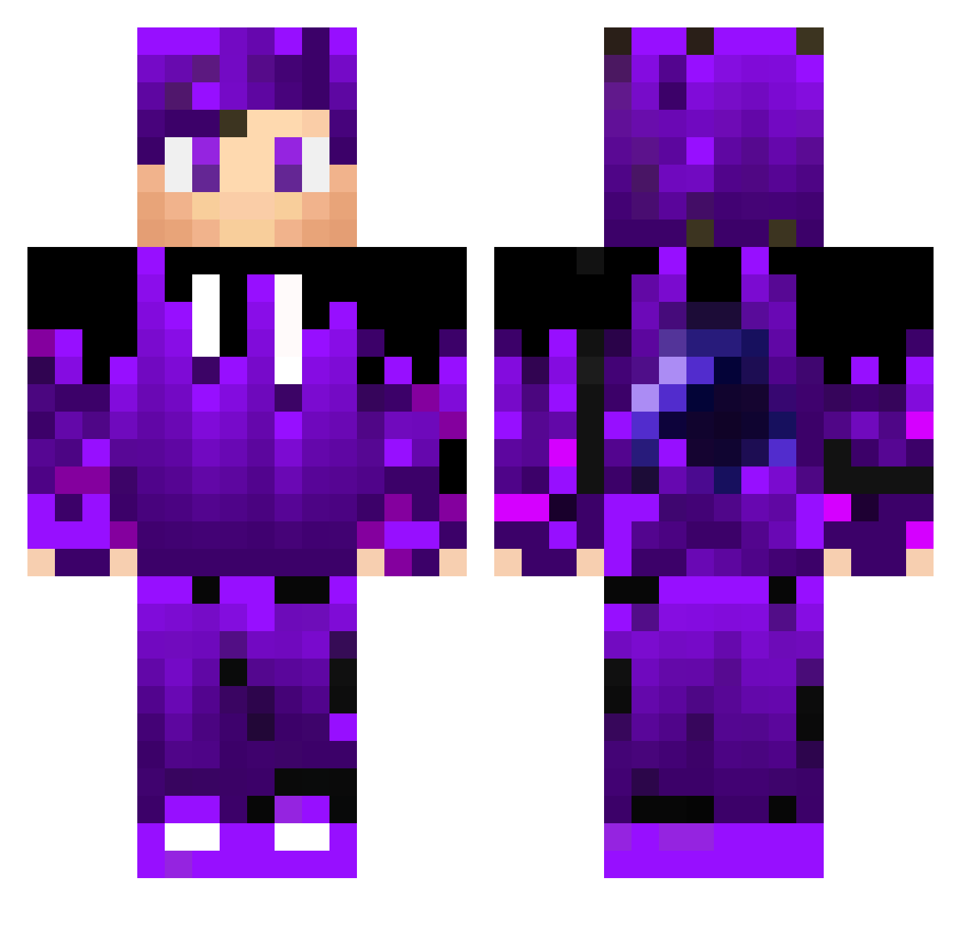 MikiSnikiYT Minecraft skin, front and back view