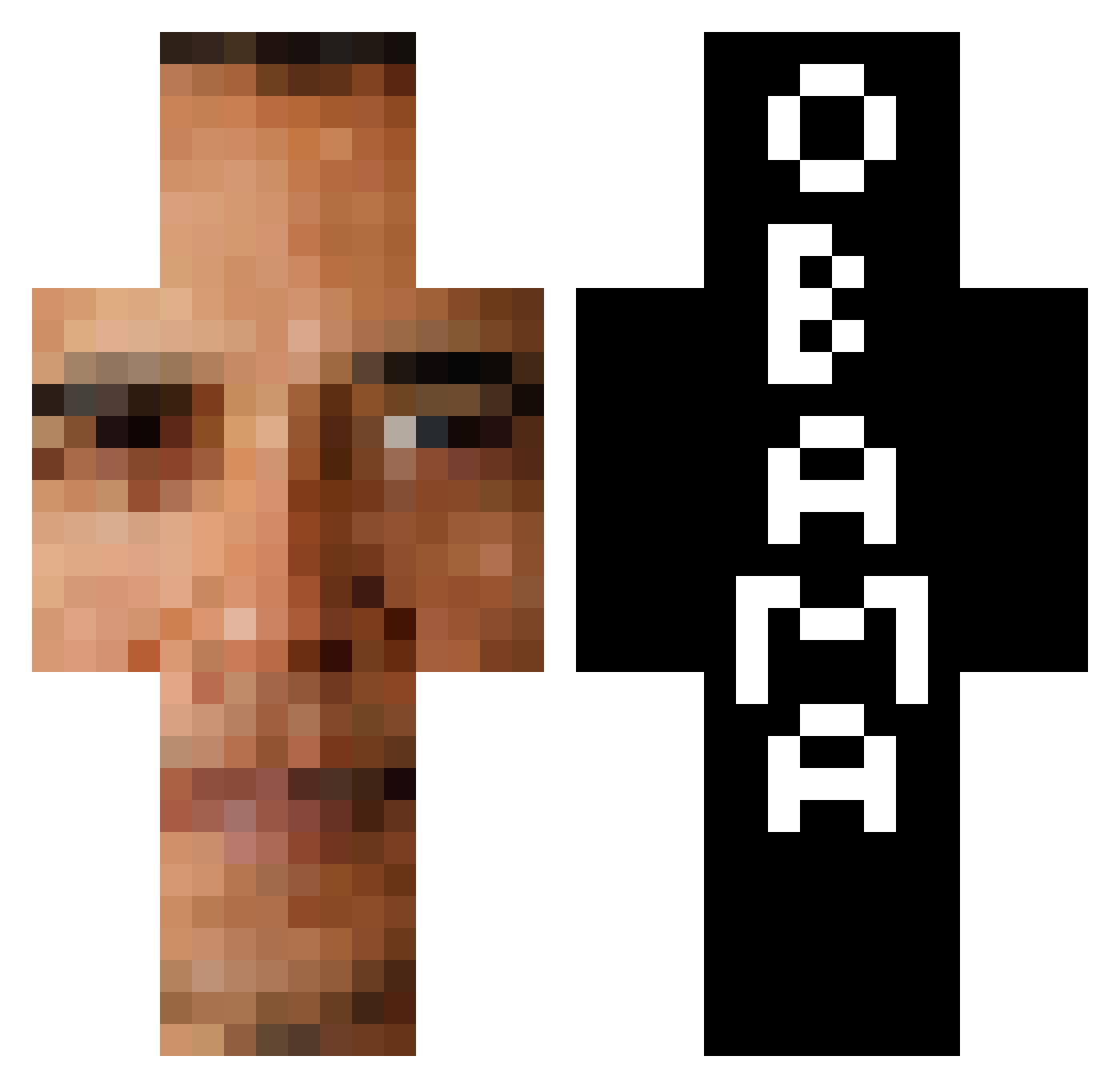 schmokecrack Minecraft skin, front and back view