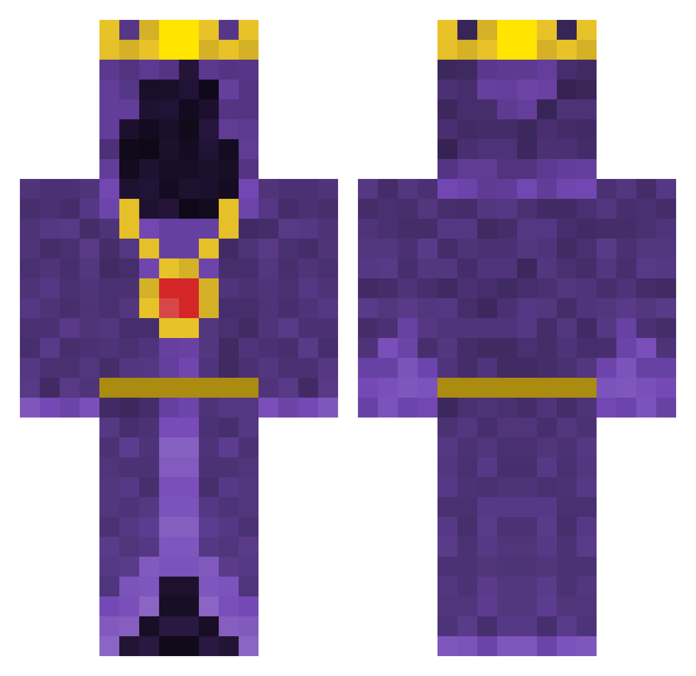 ChoPureilLupo Minecraft skin, front and back view