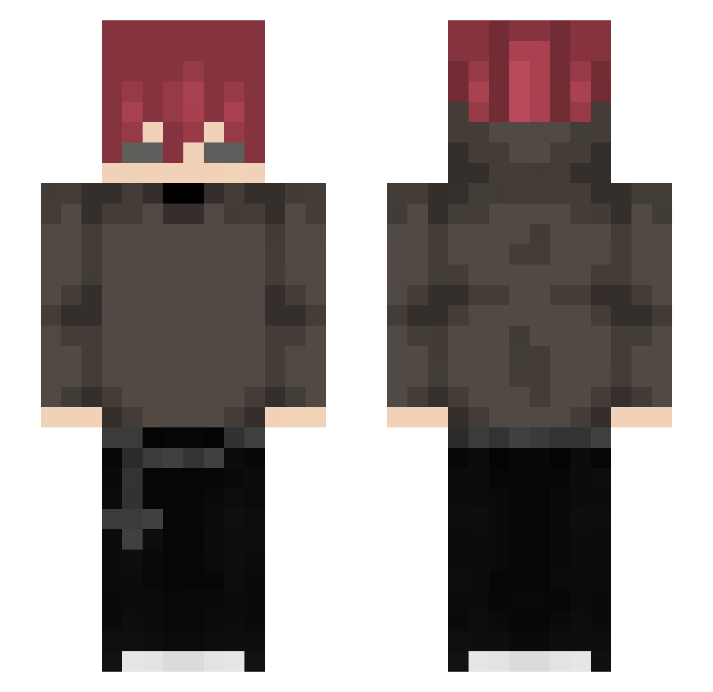 shibikyo Minecraft skin, front and back view