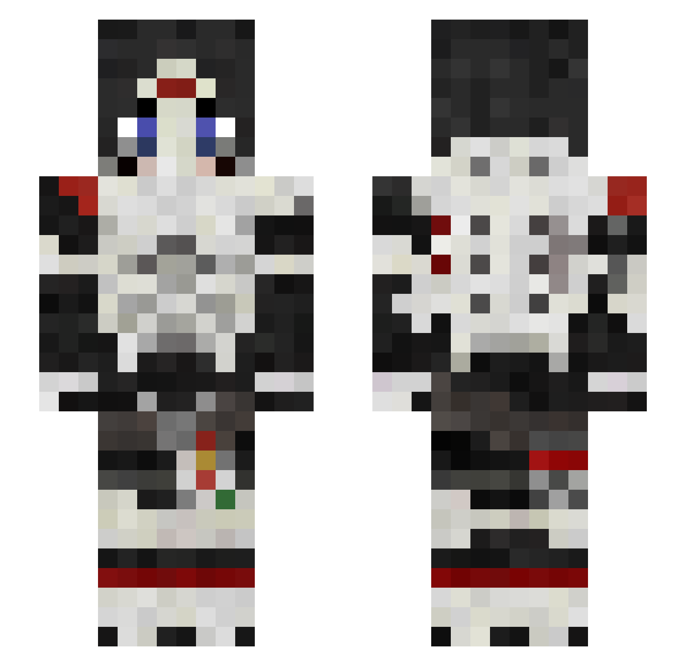 ItsJustMala Minecraft skin, front and back view