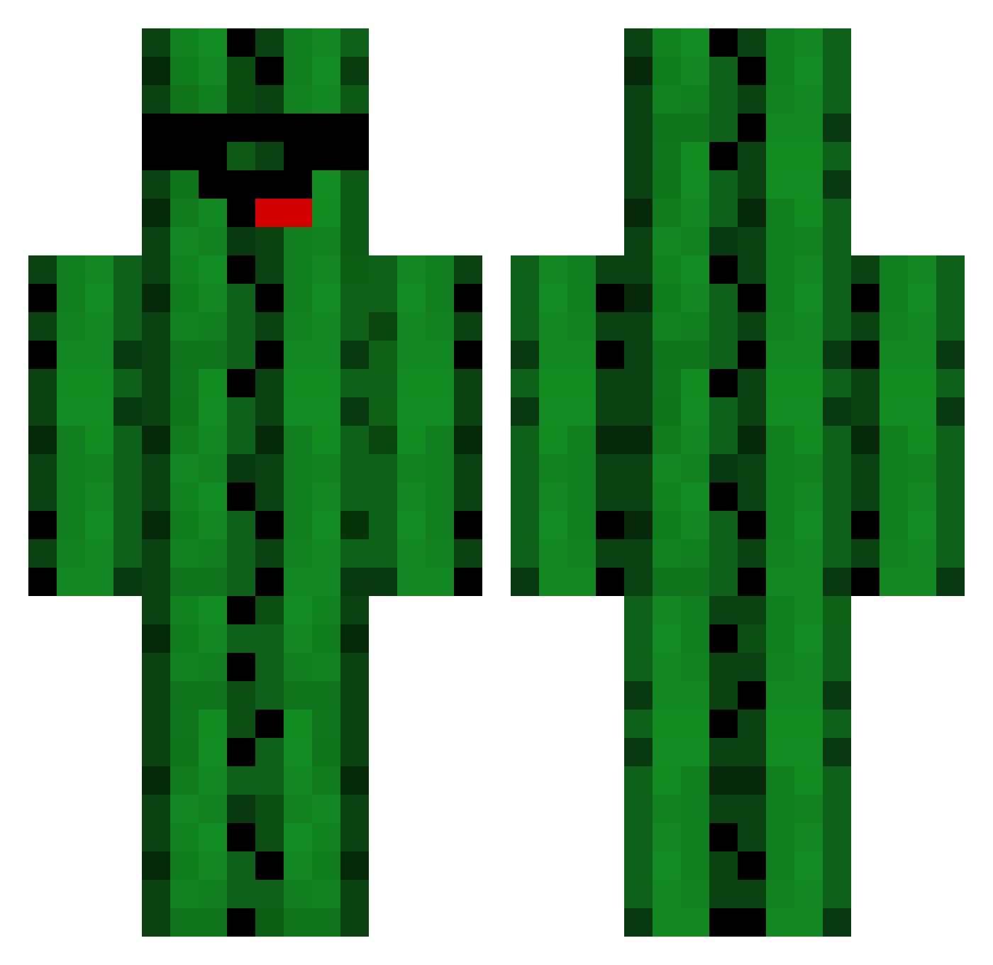 unknoia Minecraft skin, front and back view