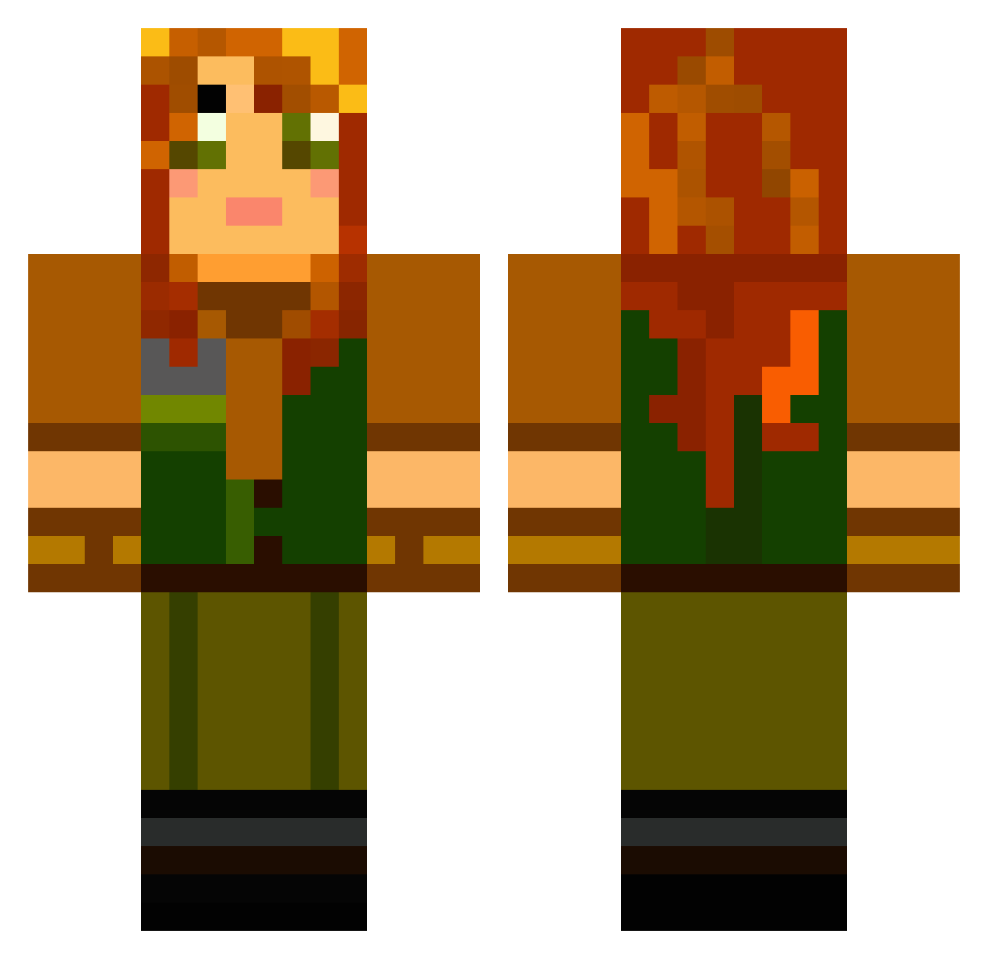 LuciDae Minecraft skin, front and back view