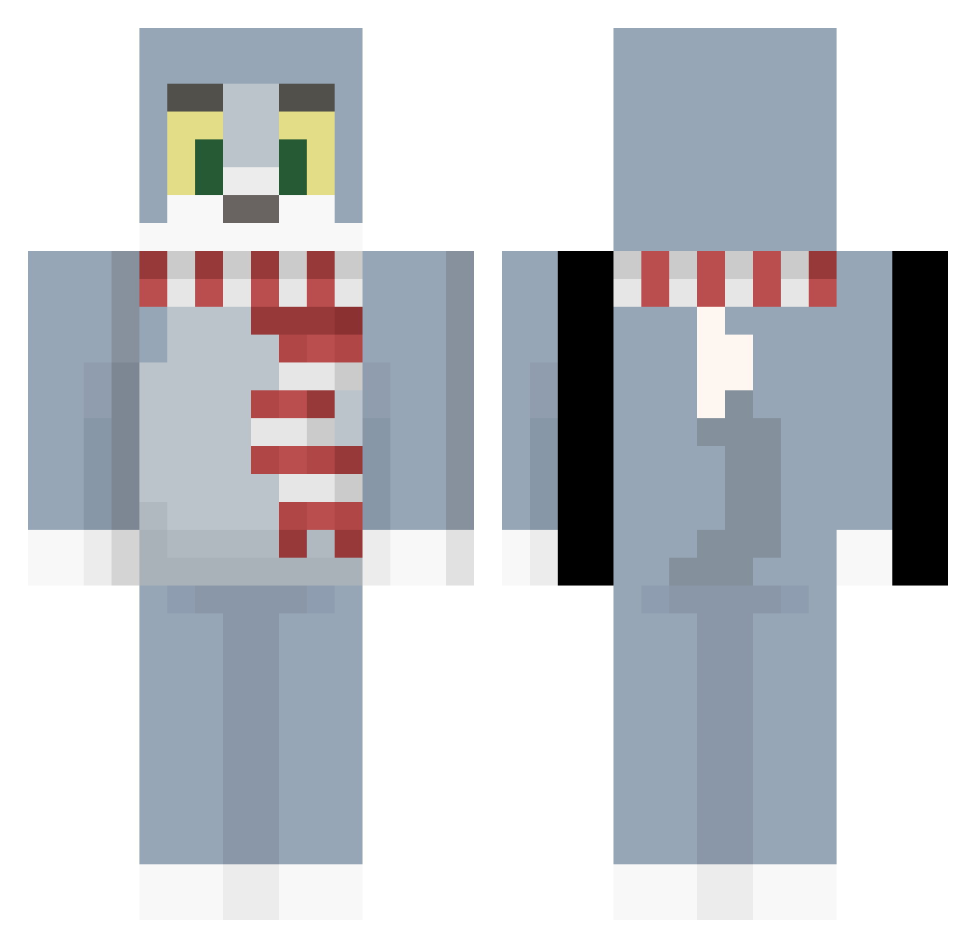XMT_Ajiu Minecraft skin, front and back view