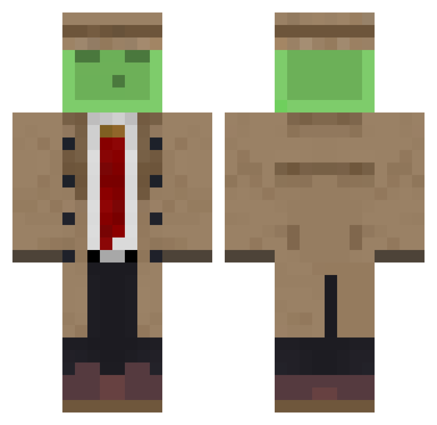 YokeWDP Minecraft skin, front and back view