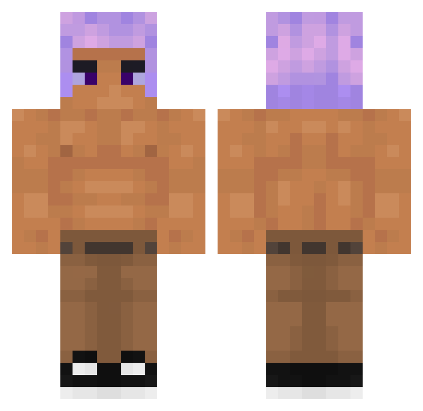TurboPokemon Minecraft skin, front and back view