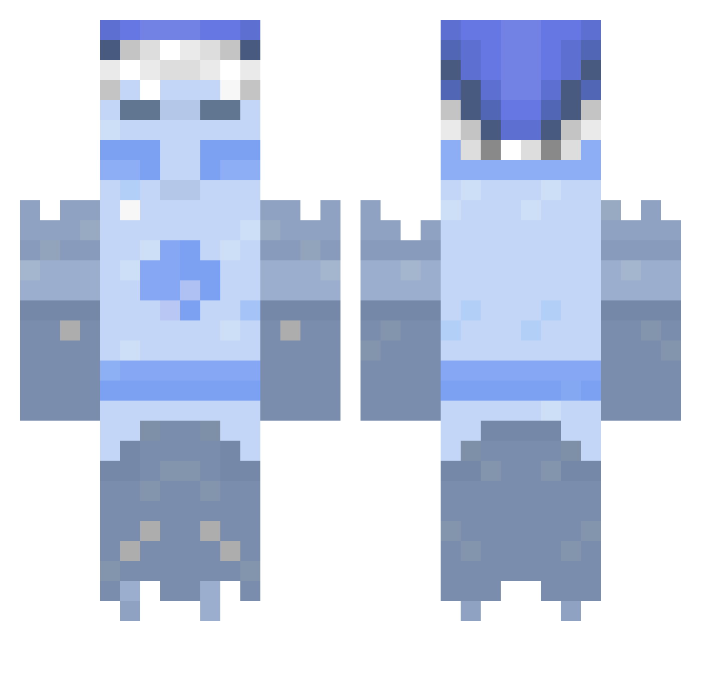 Thawer Minecraft skin, front and back view