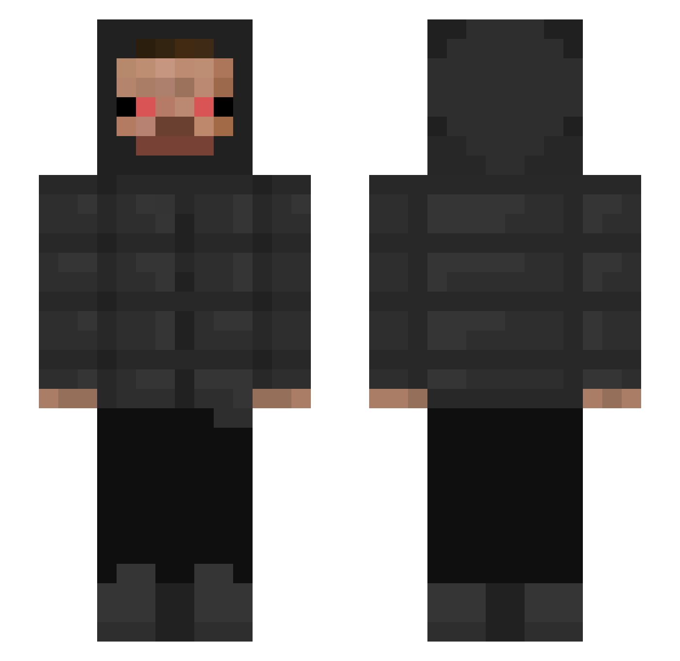 Untack Minecraft skin, front and back view