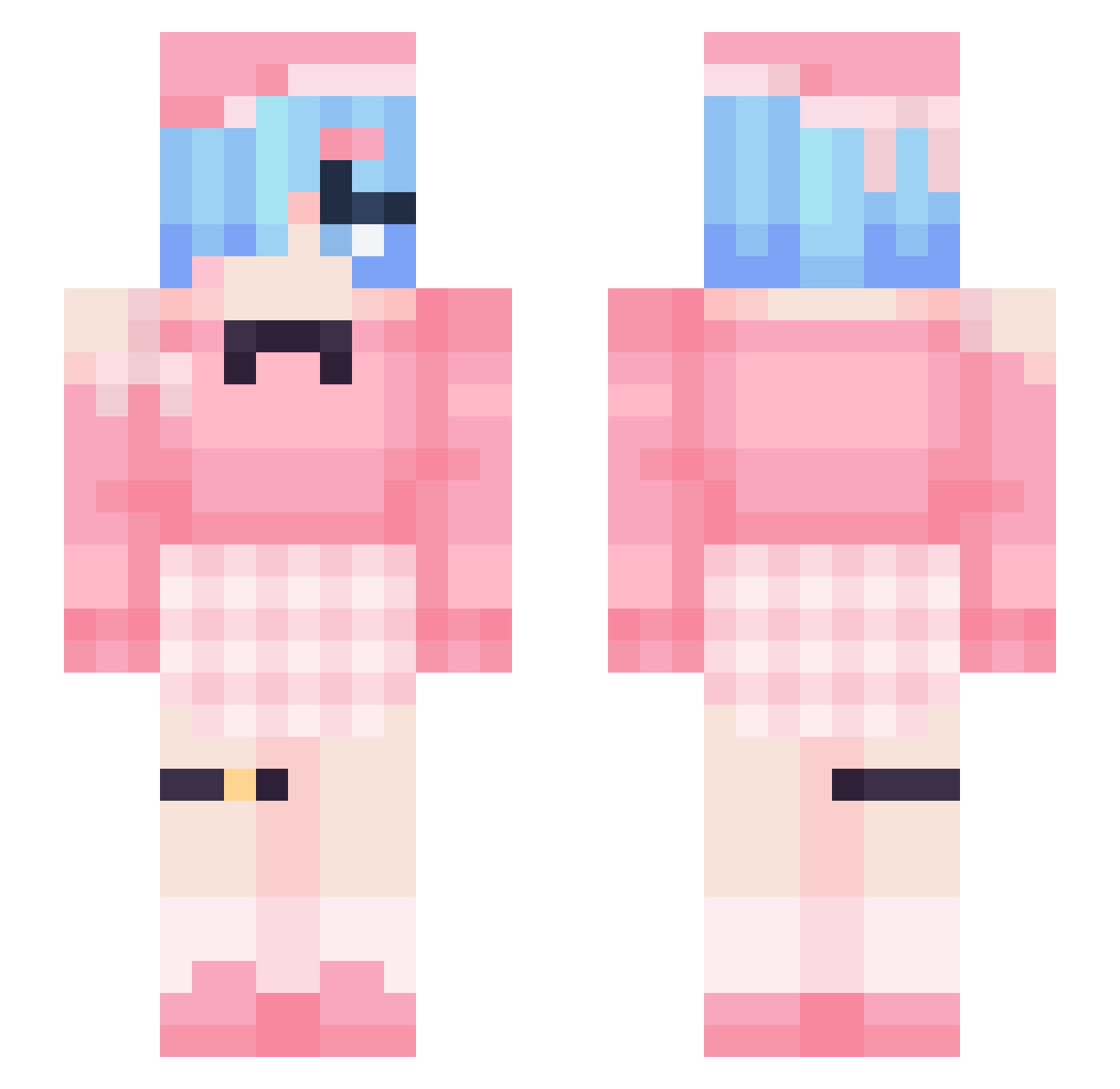 hqlpme Minecraft skin, front and back view