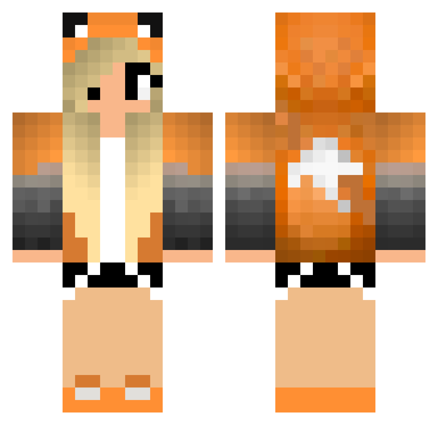 hdrc Minecraft skin, front and back view