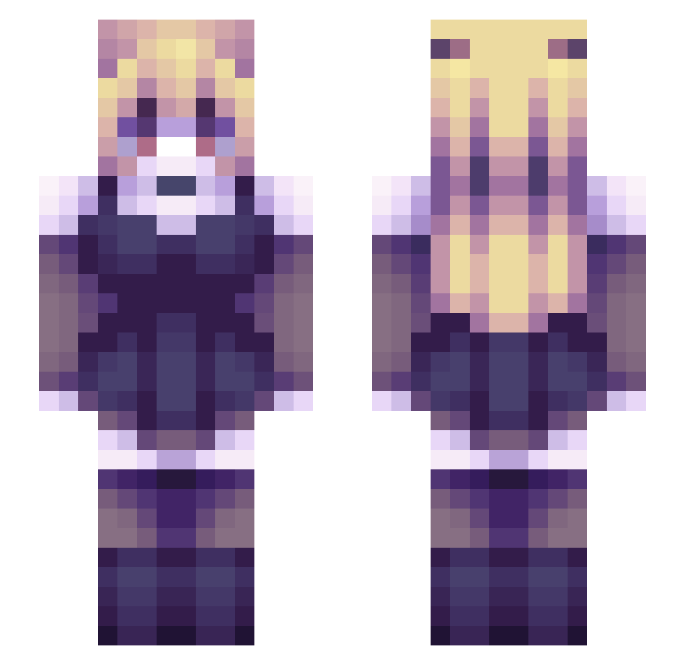 Reputati0n Minecraft skin, front and back view