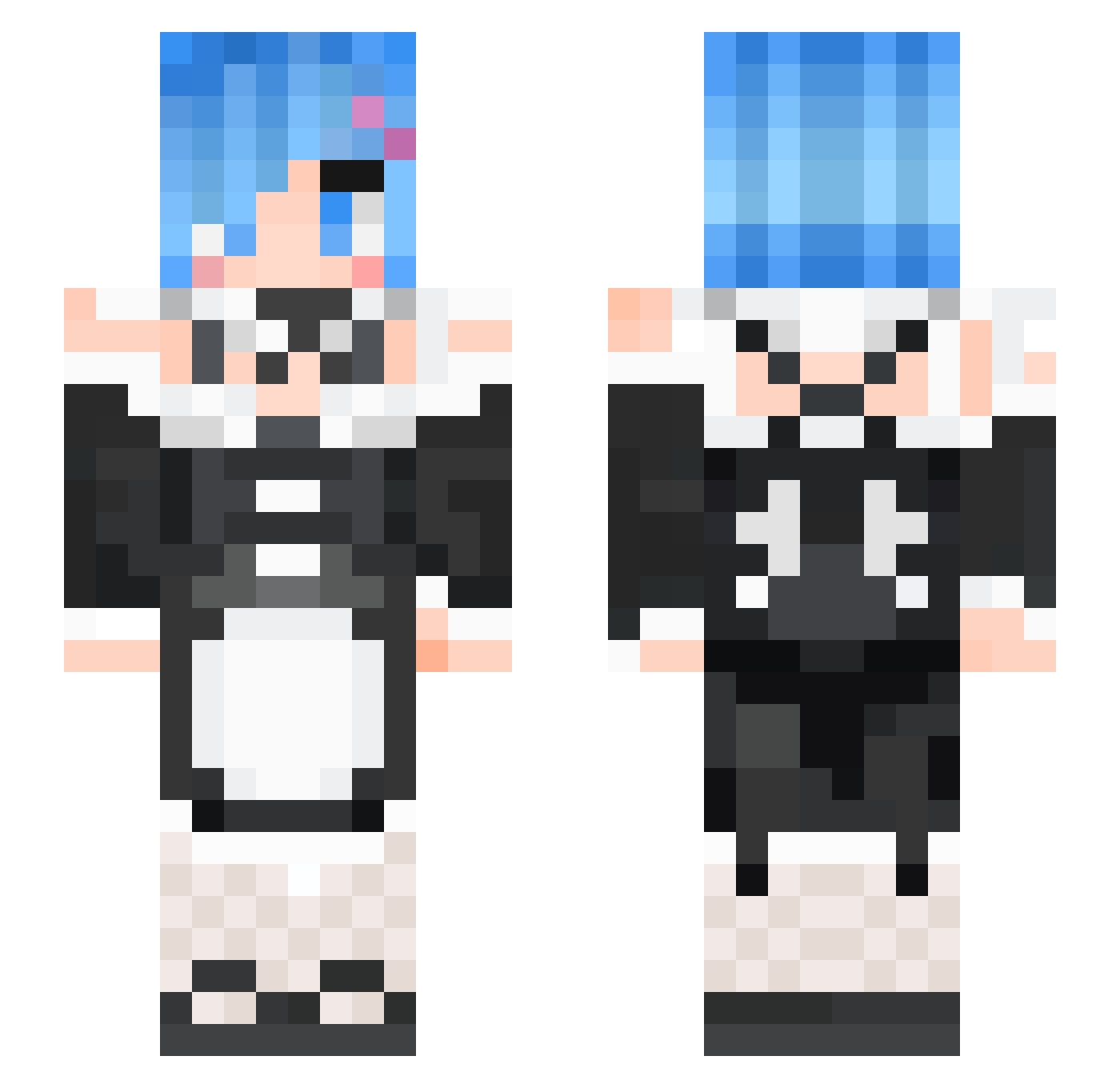 Regnitz Minecraft skin, front and back view
