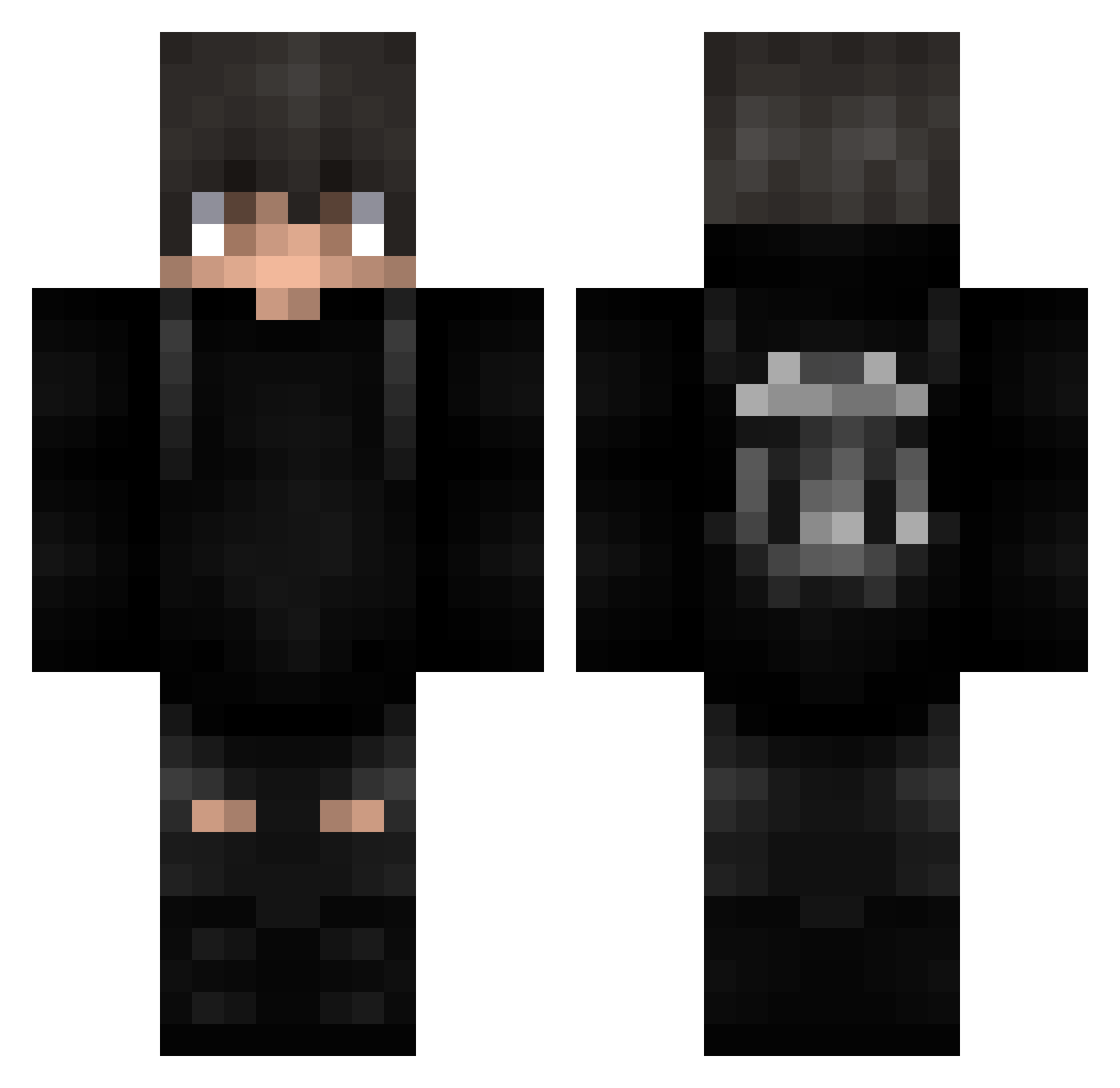 Frvsty_ Minecraft skin, front and back view