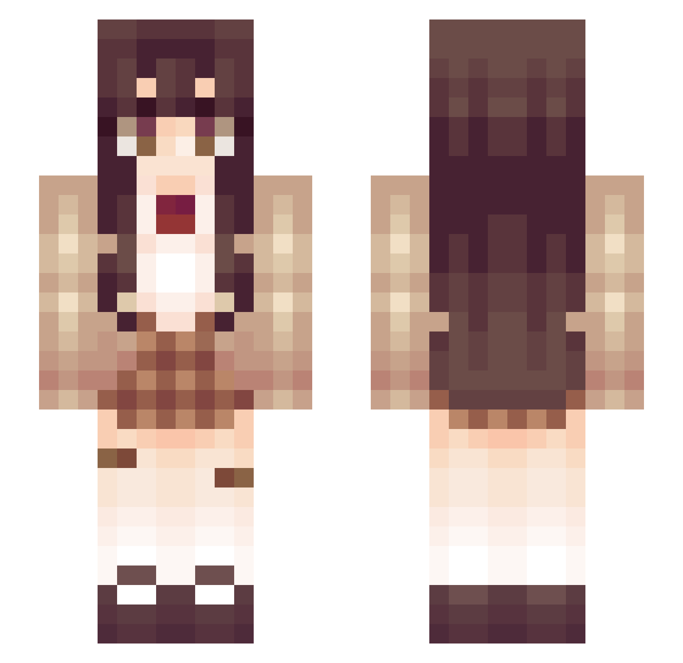 abbikadabbi Minecraft skin, front and back view