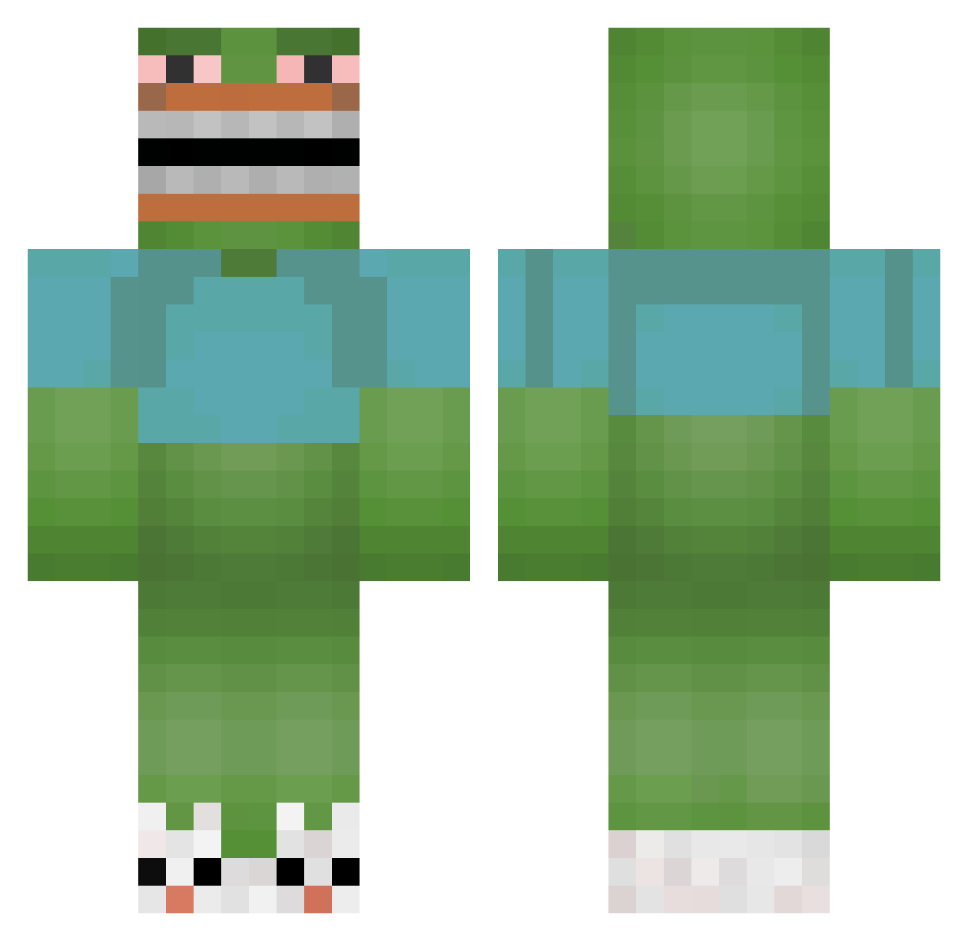 kebabixon Minecraft skin, front and back view